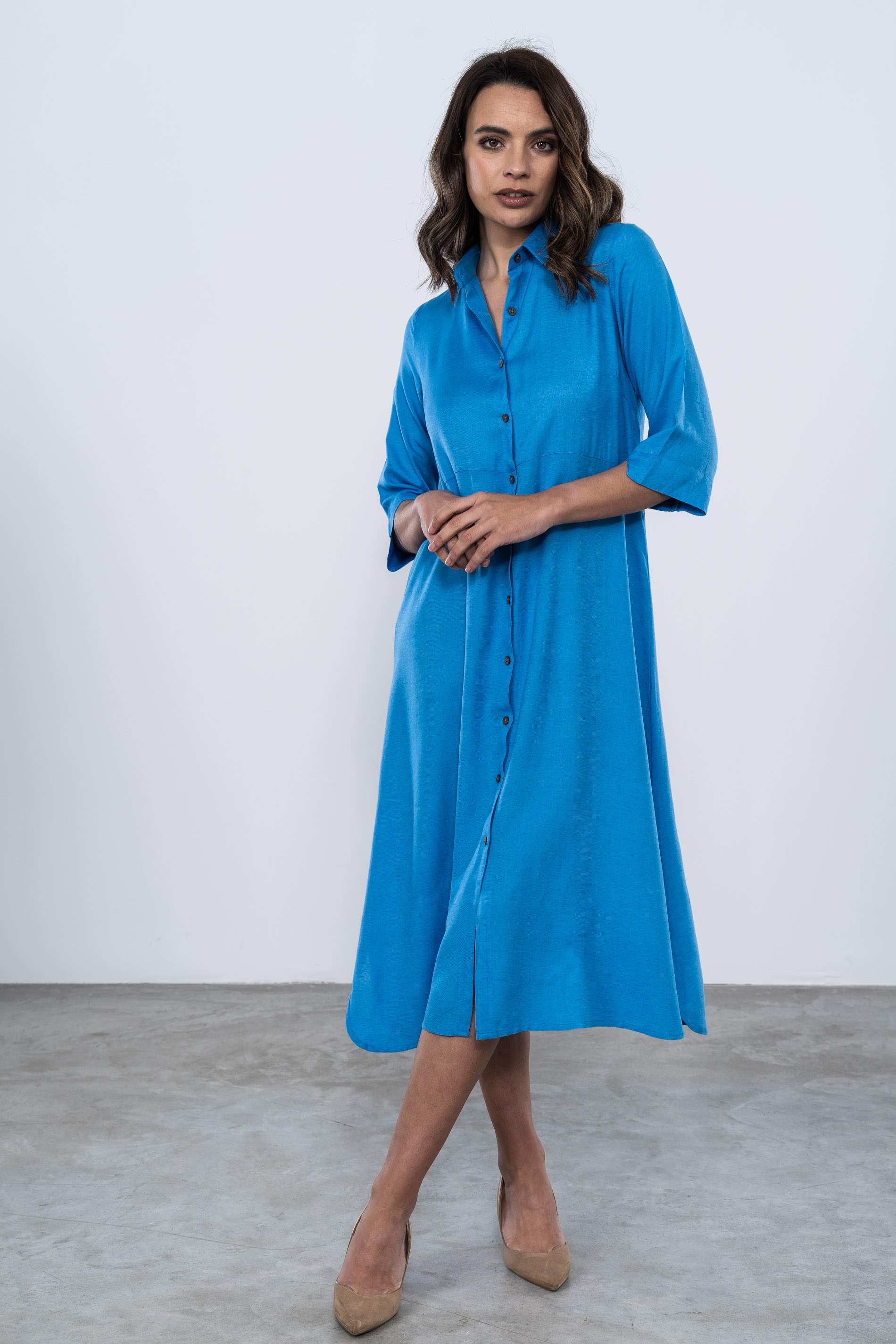VESTIDO EFECTO LINO