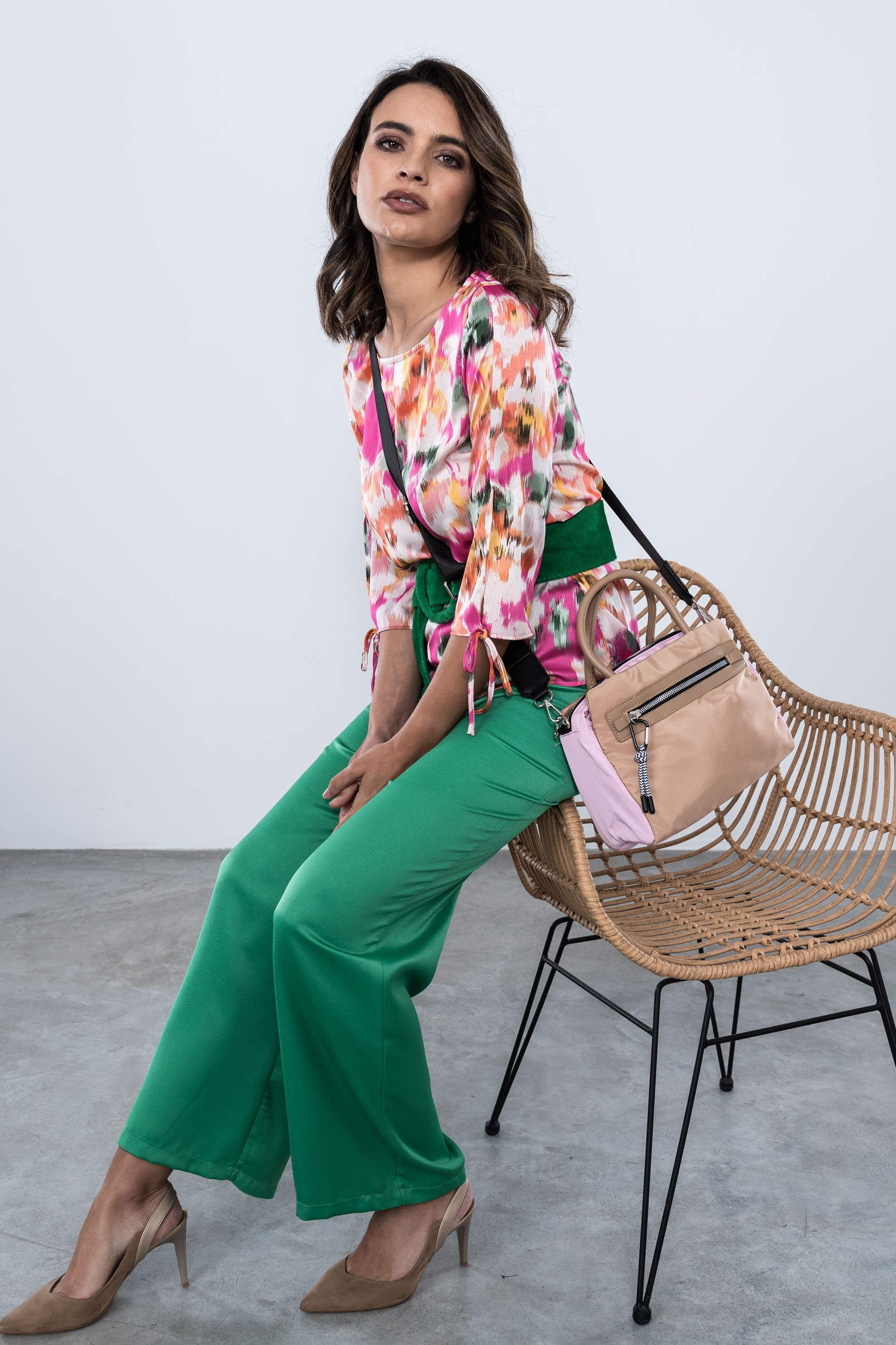 BOLSO COMBINADO NYLON ROSA