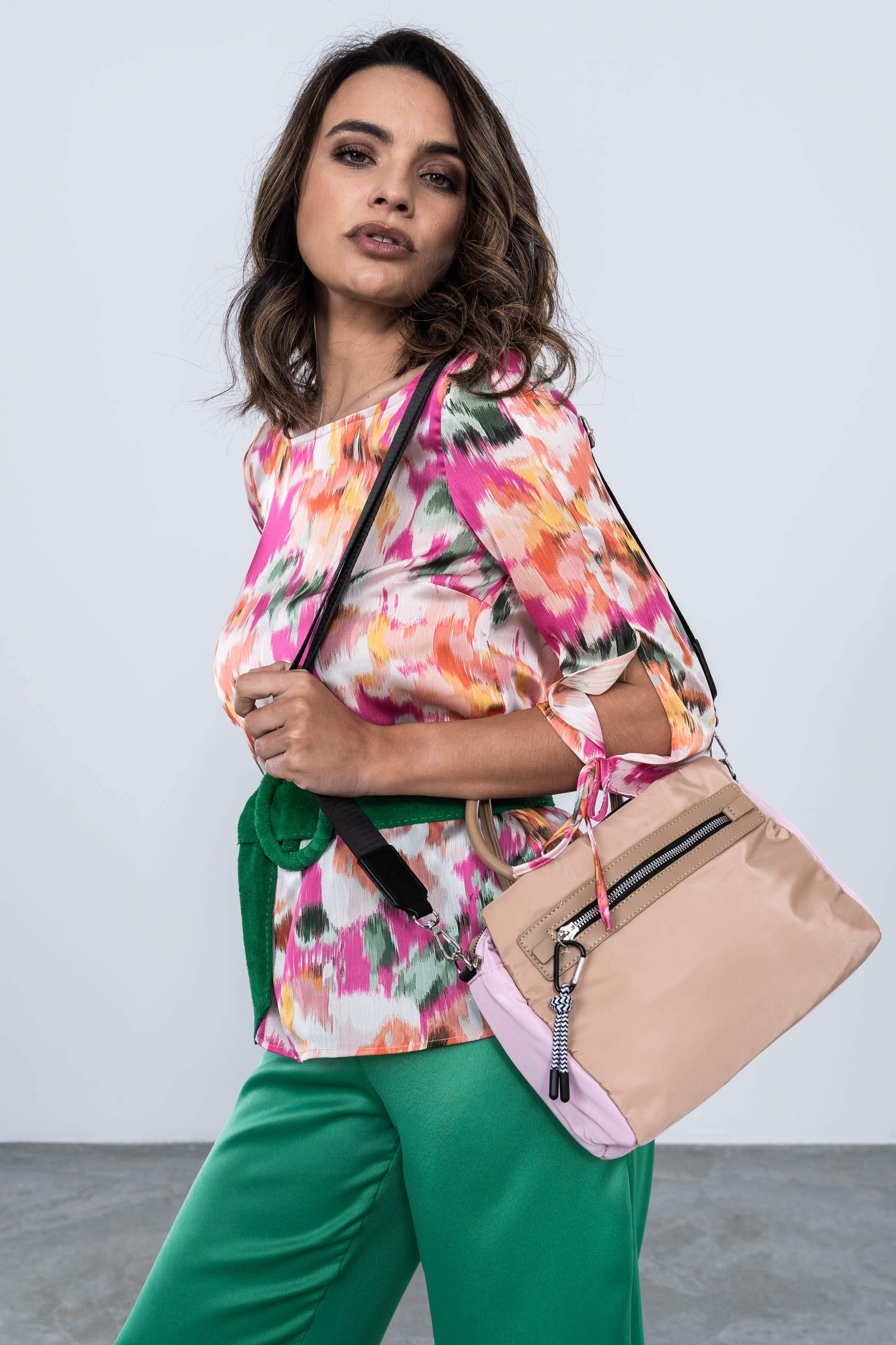 BOLSO COMBINADO NYLON ROSA