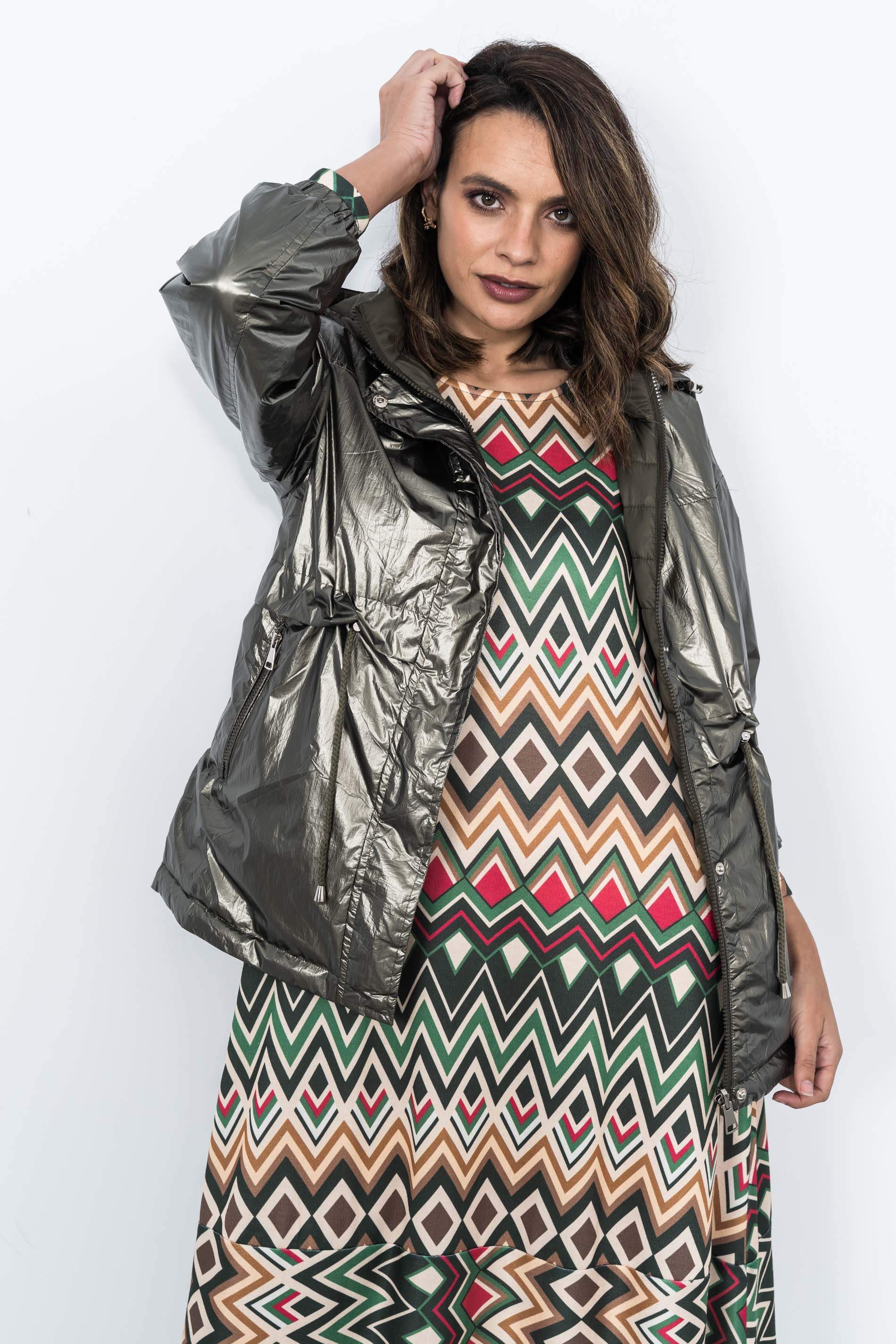 PARKA LIGERA REVERSIBLE METALIZADA FUCSIA