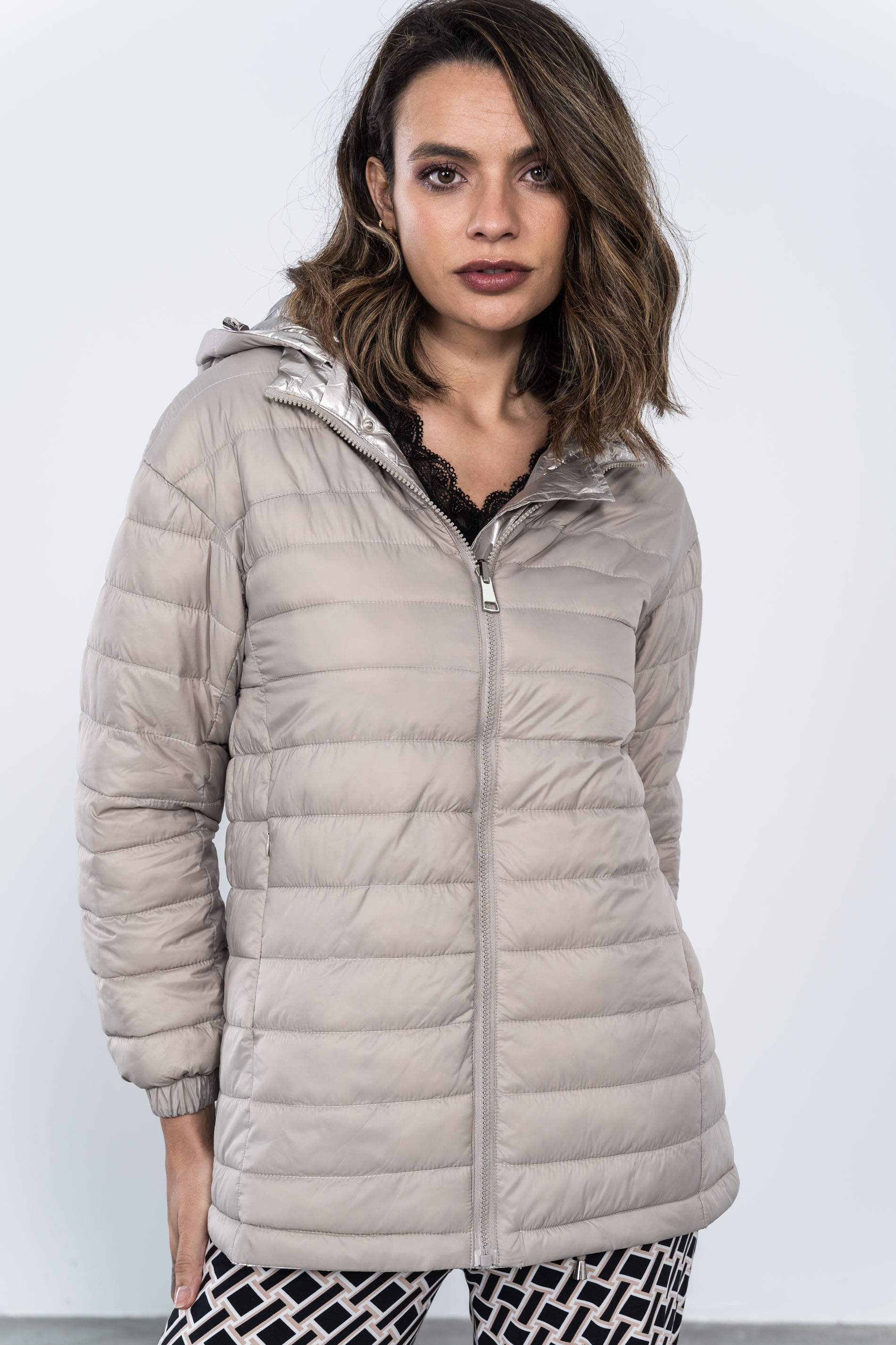 PARKA LIGERA REVERSIBLE METALIZADA CHAMPAN
