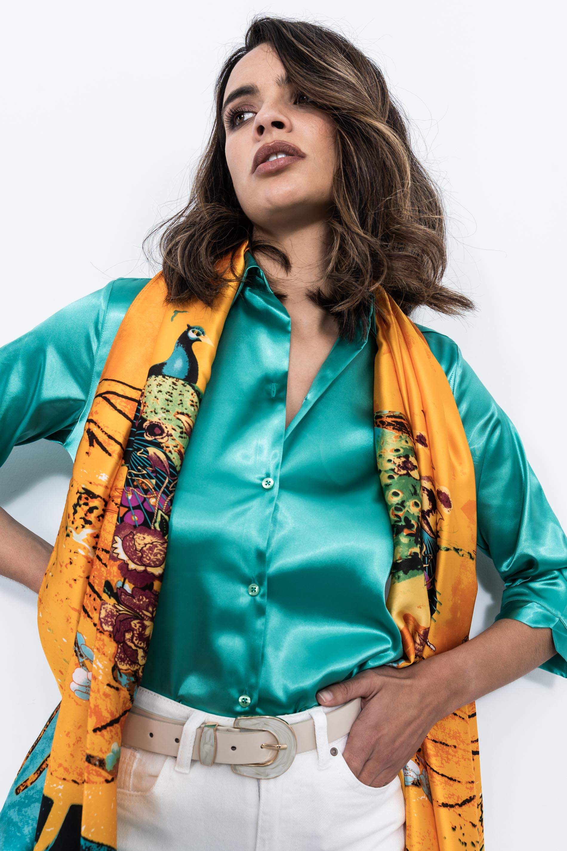 FOULARD EFECTO SEDA COMBINADO