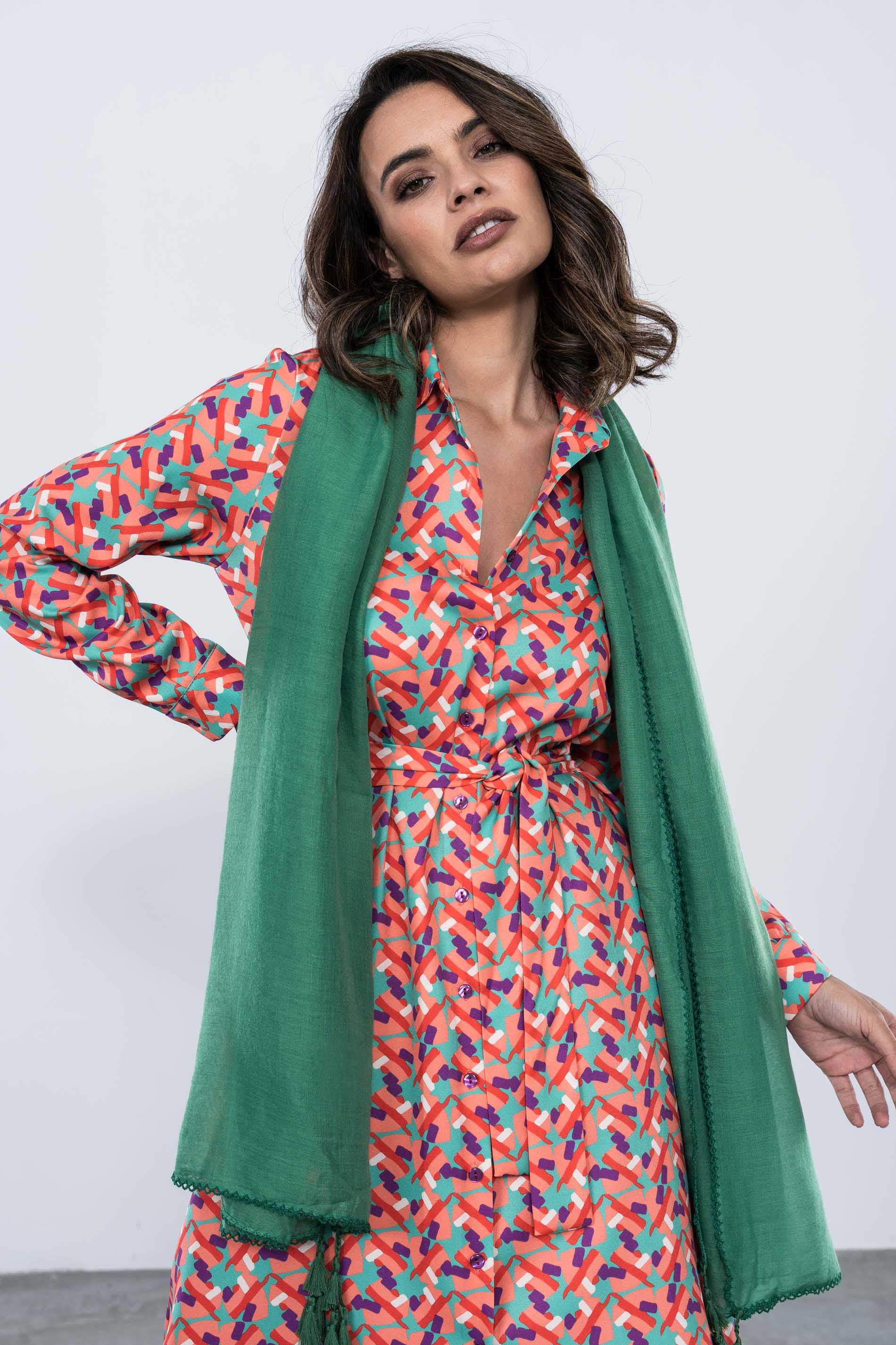 FOULARD LISO POMPONES