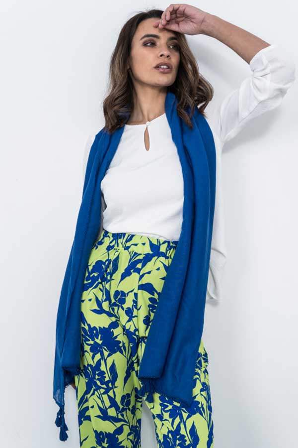 FOULARD LISO POMPONES