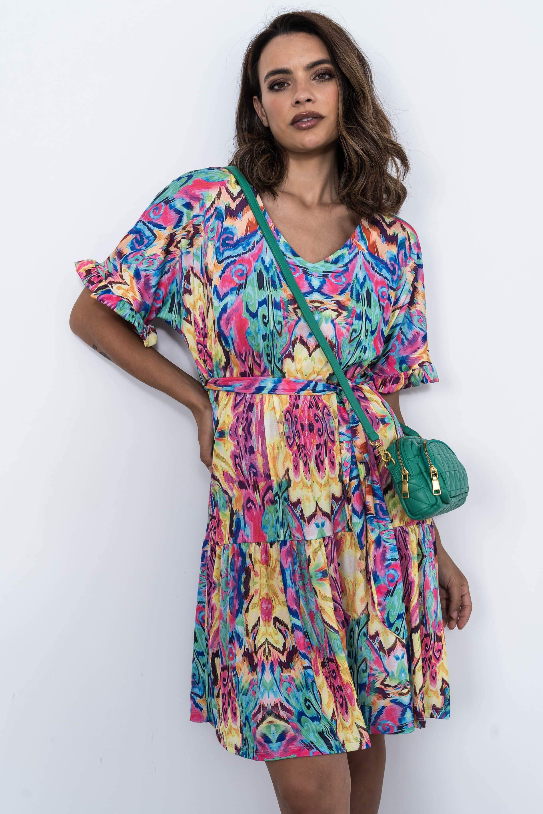 VESTIDO VOLANTE ESTAMPADO