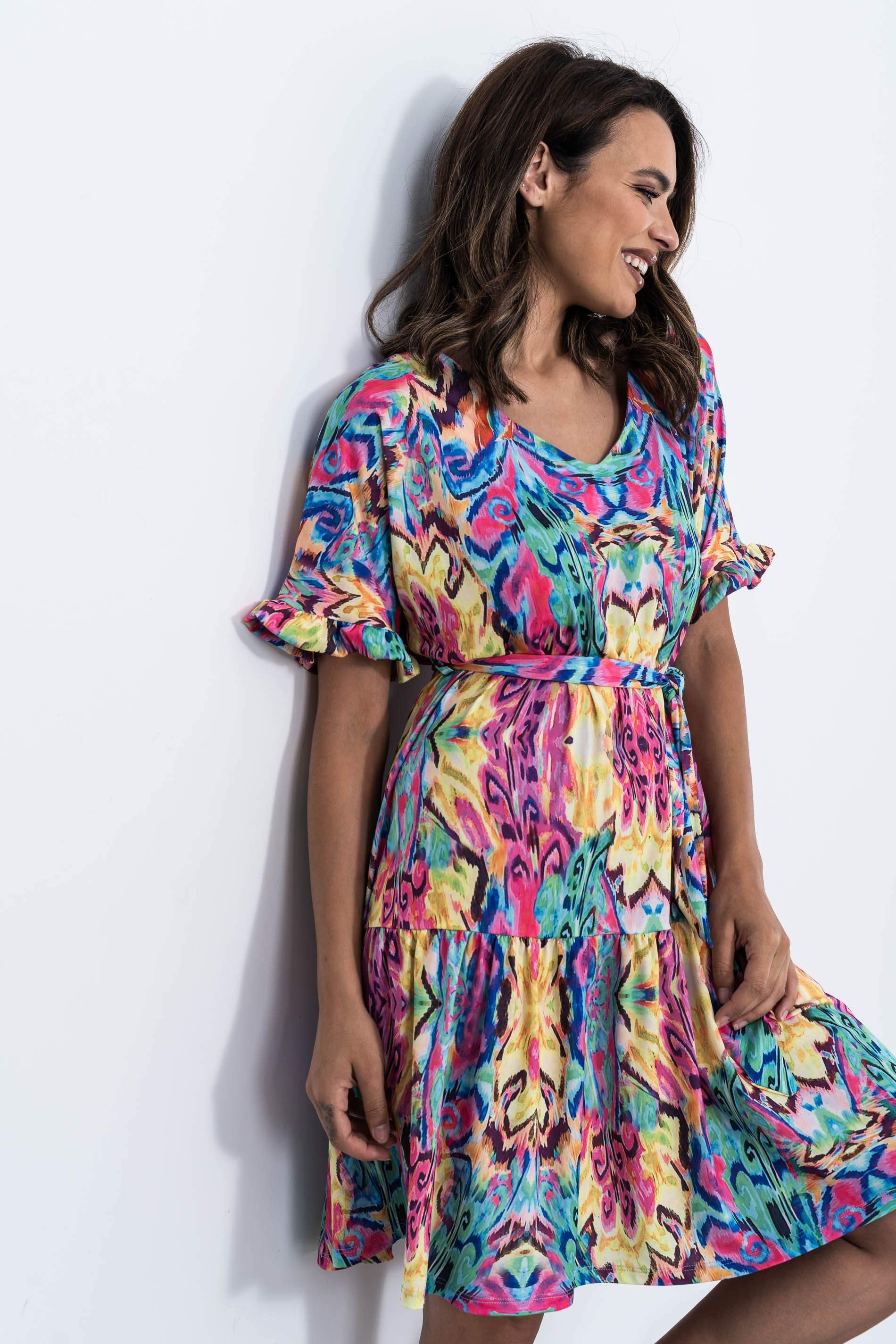 VESTIDO VOLANTE ESTAMPADO