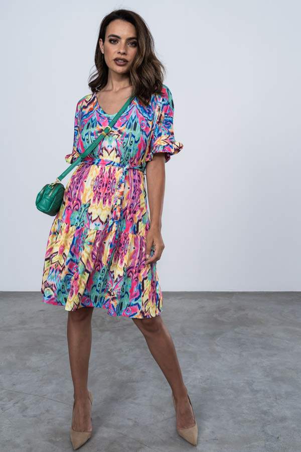 VESTIDO VOLANTE ESTAMPADO