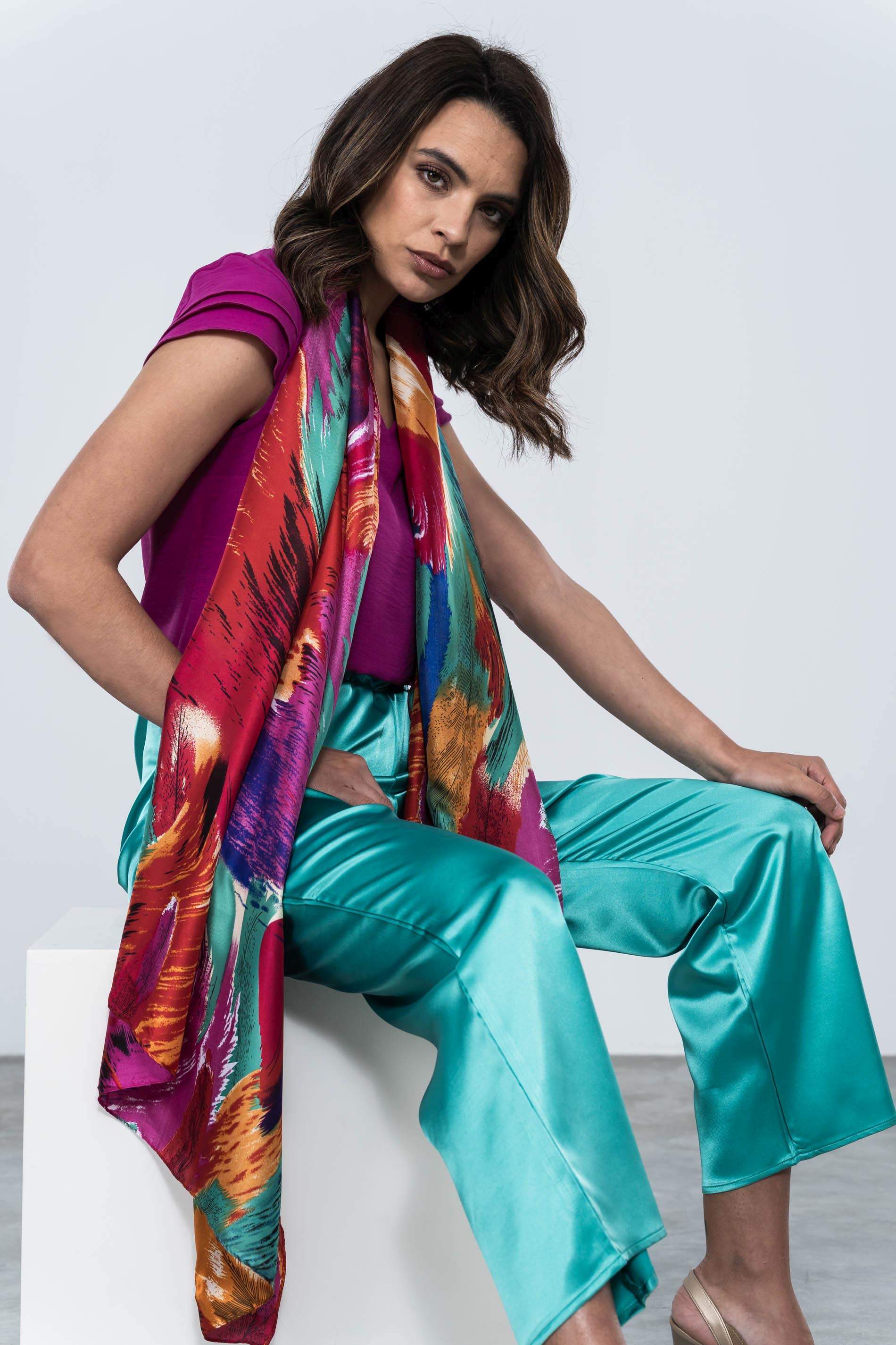 PANTALON ANCHO SATEN ESMERALDA