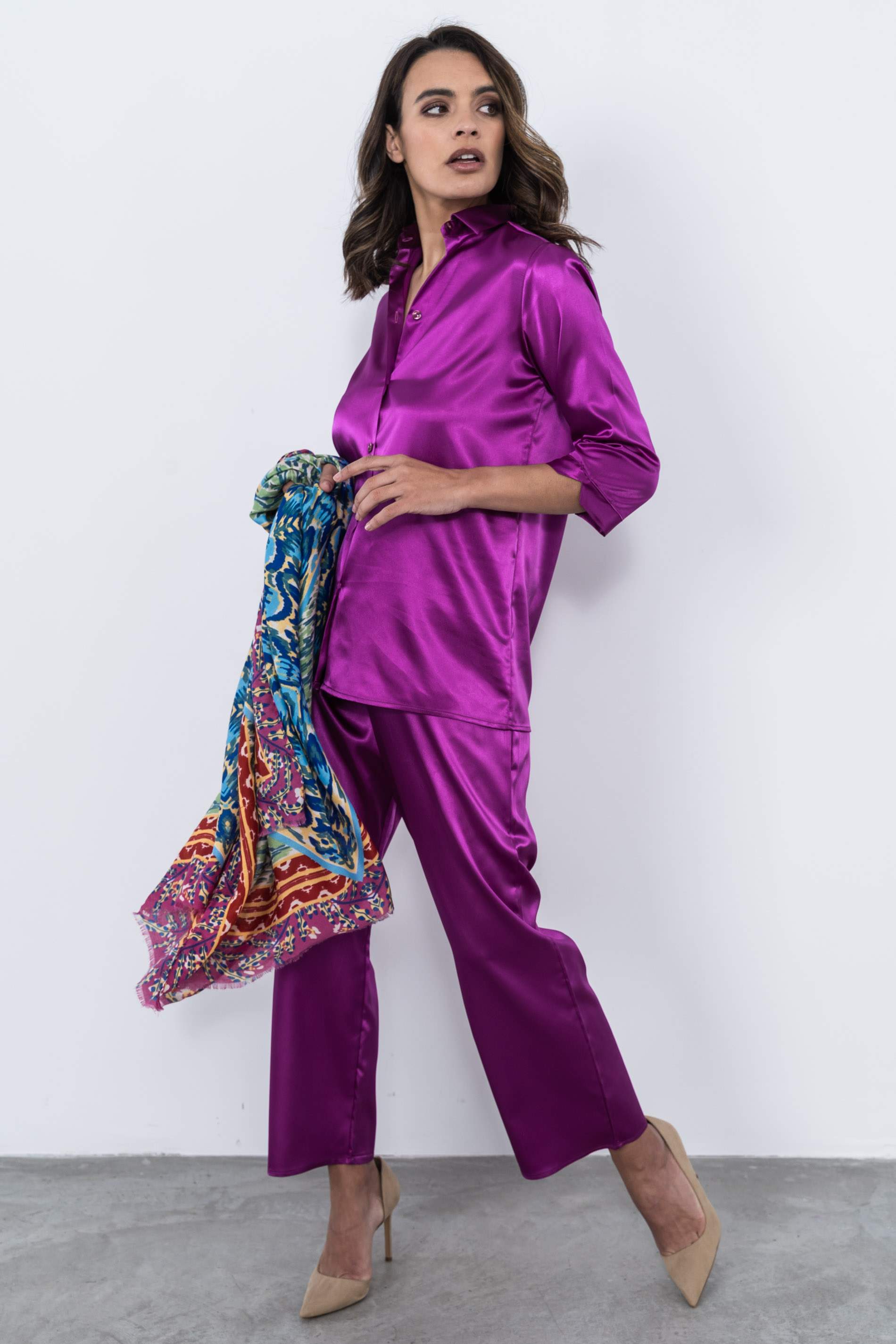 PANTALON ANCHO SATEN BUGANVILLA