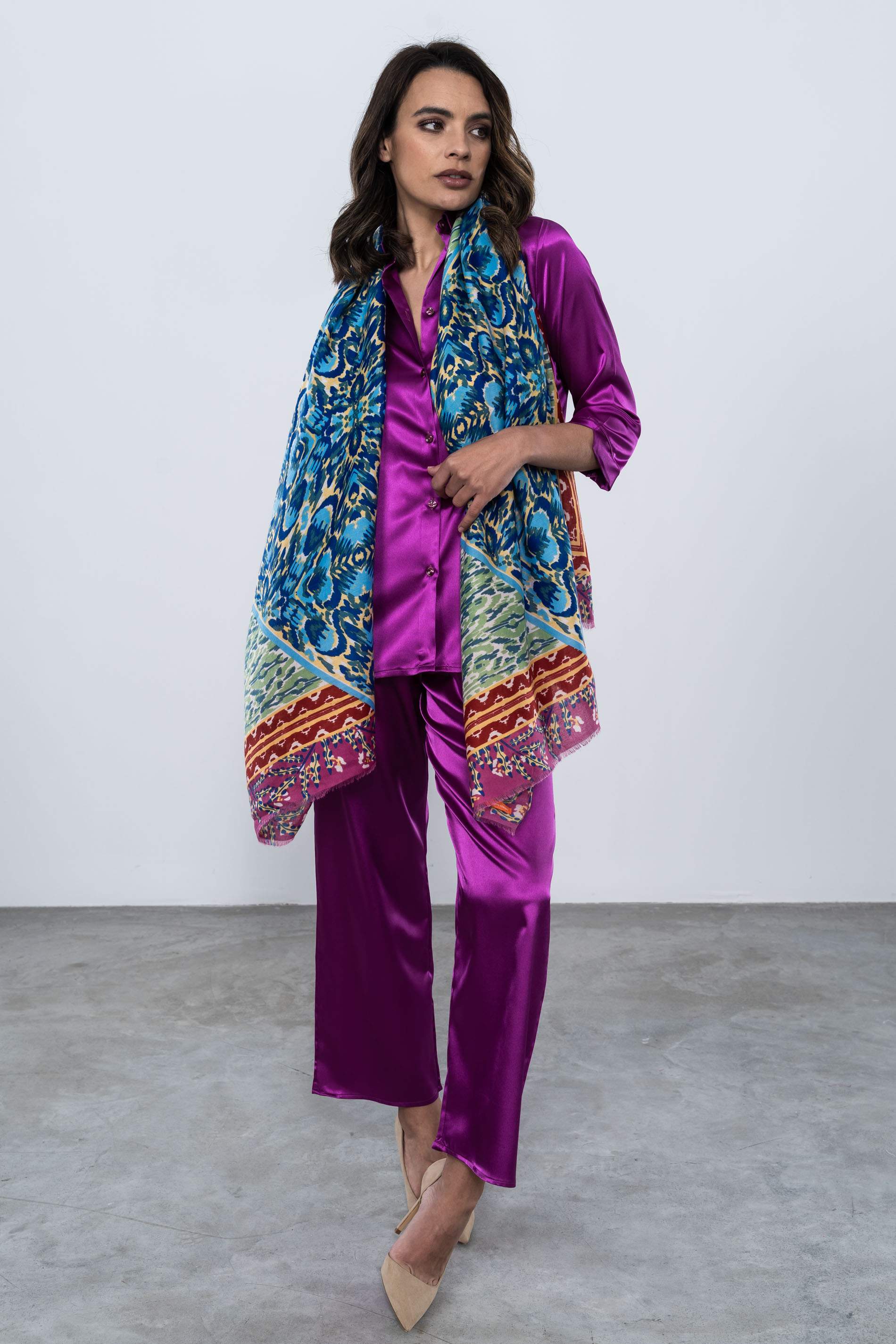 PANTALON ANCHO SATEN BUGANVILLA