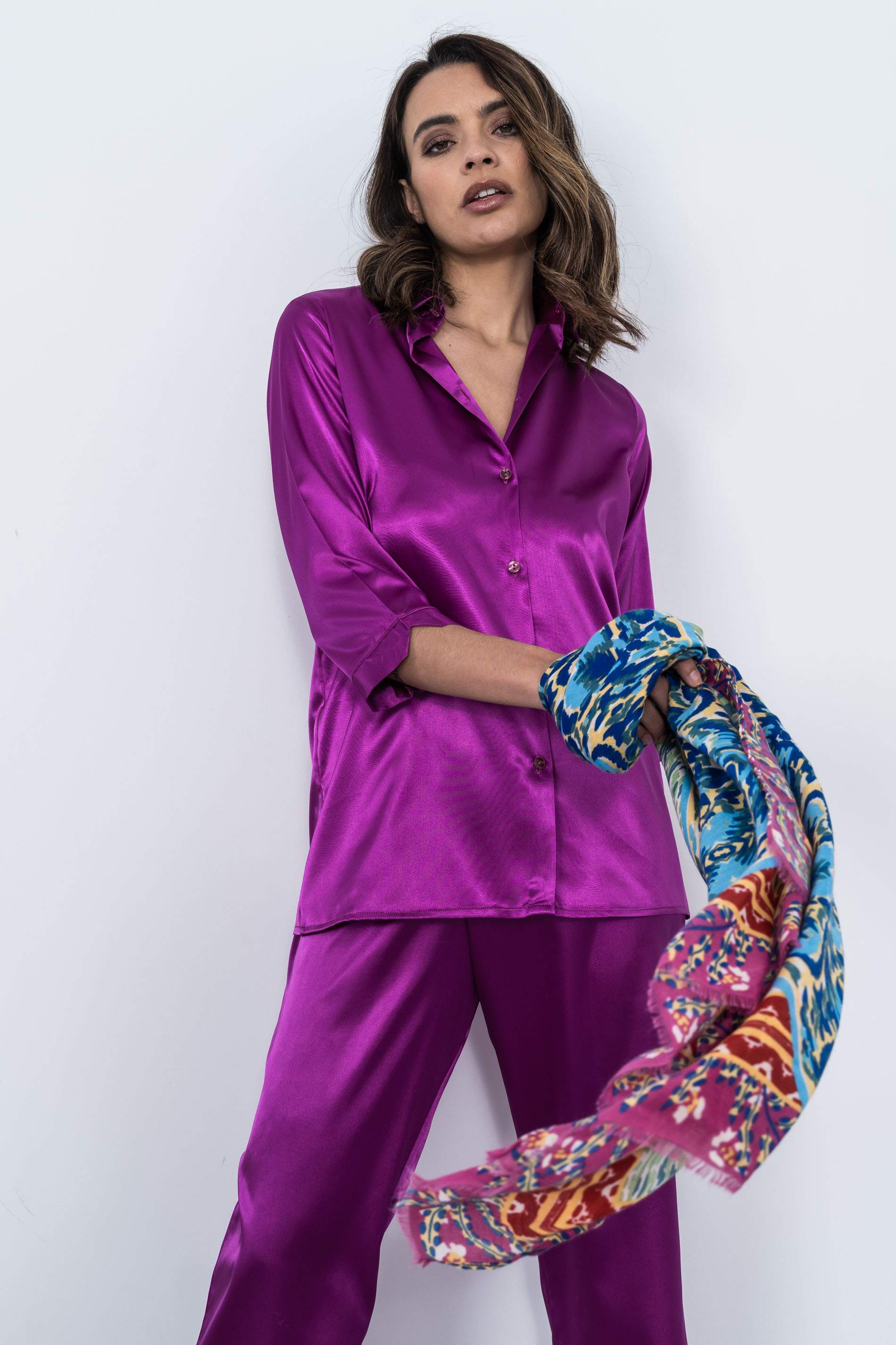 PANTALON ANCHO SATEN BUGANVILLA