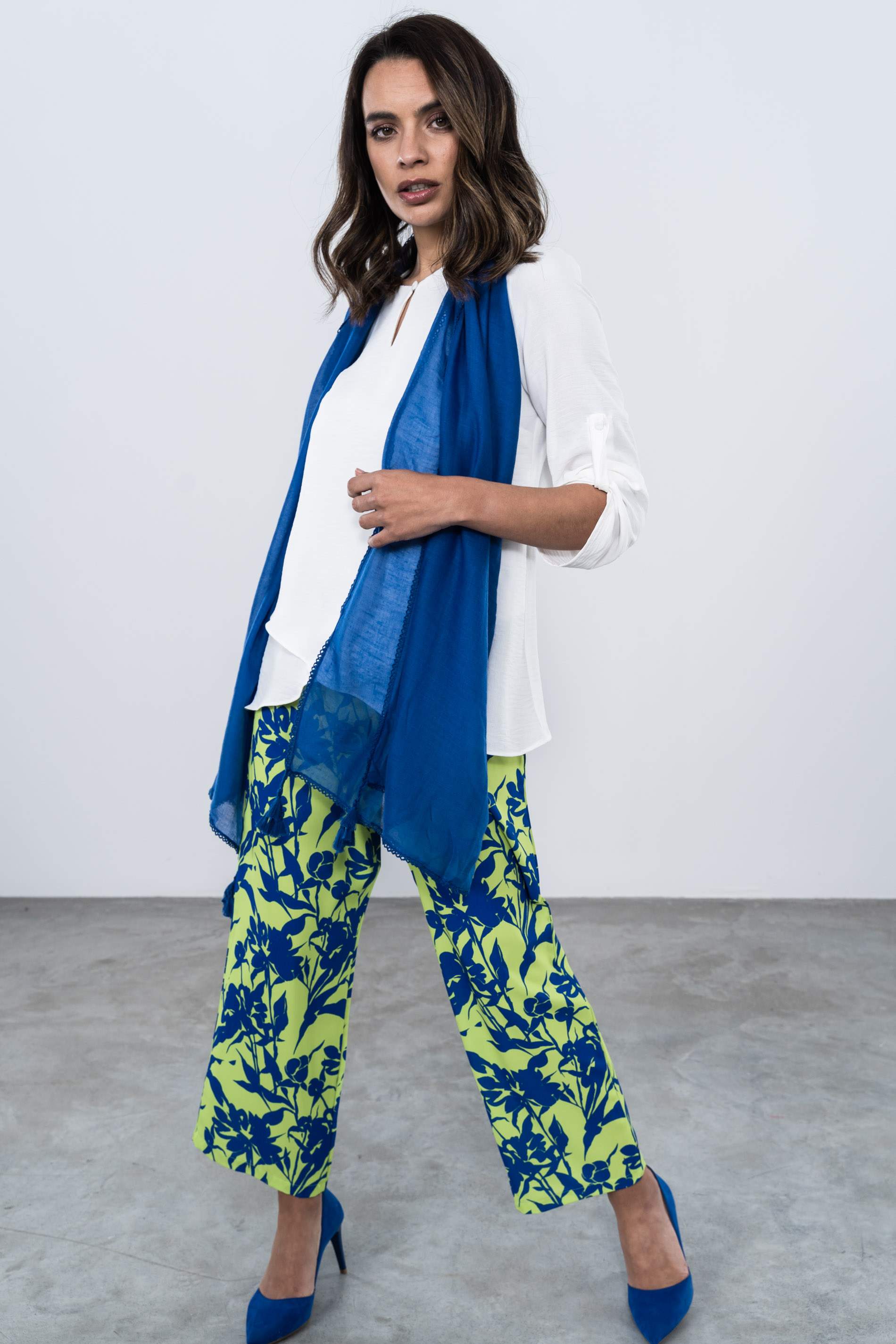PANTALON ANCHO ESTAMPADO BICOLOR