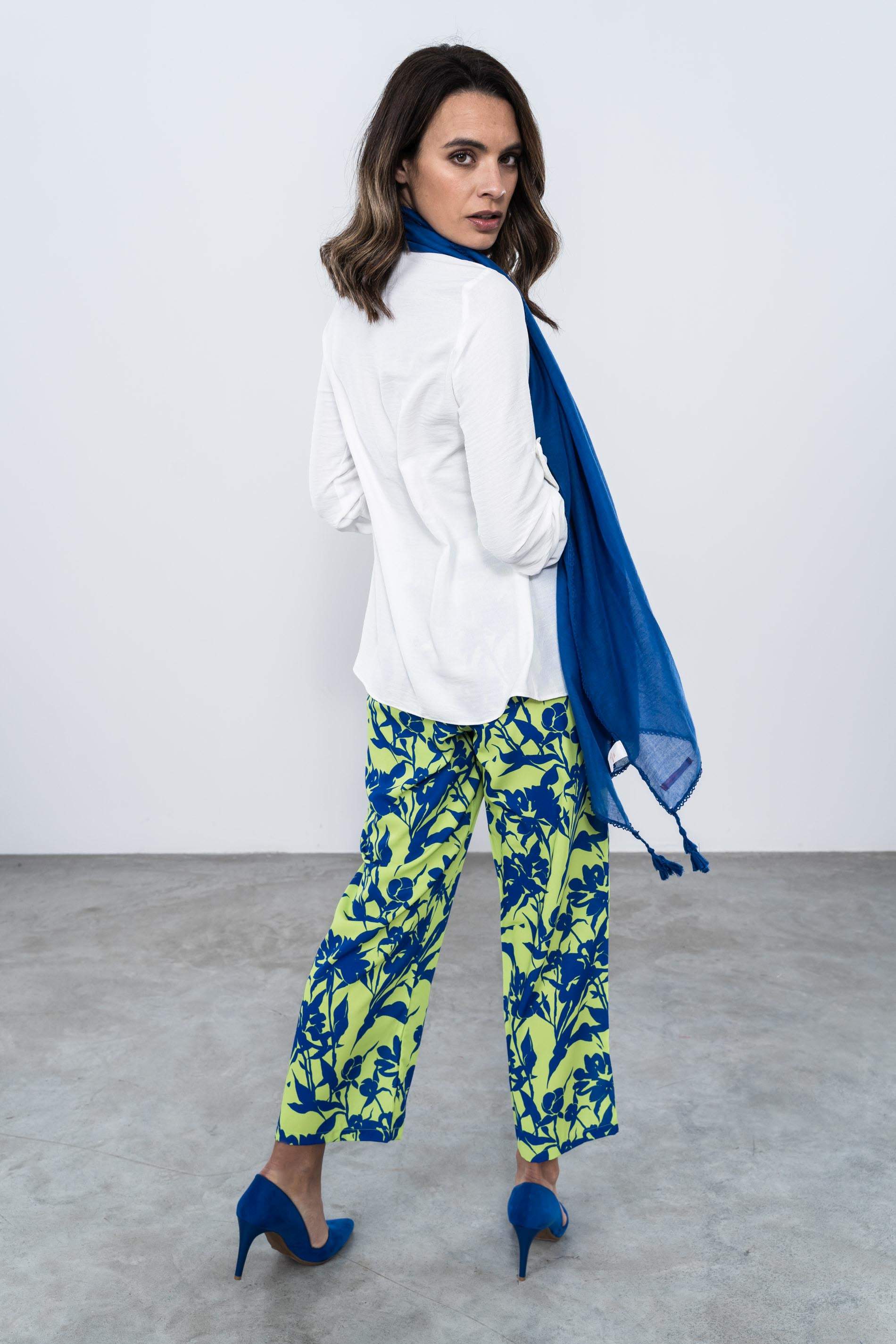 PANTALON ANCHO ESTAMPADO BICOLOR