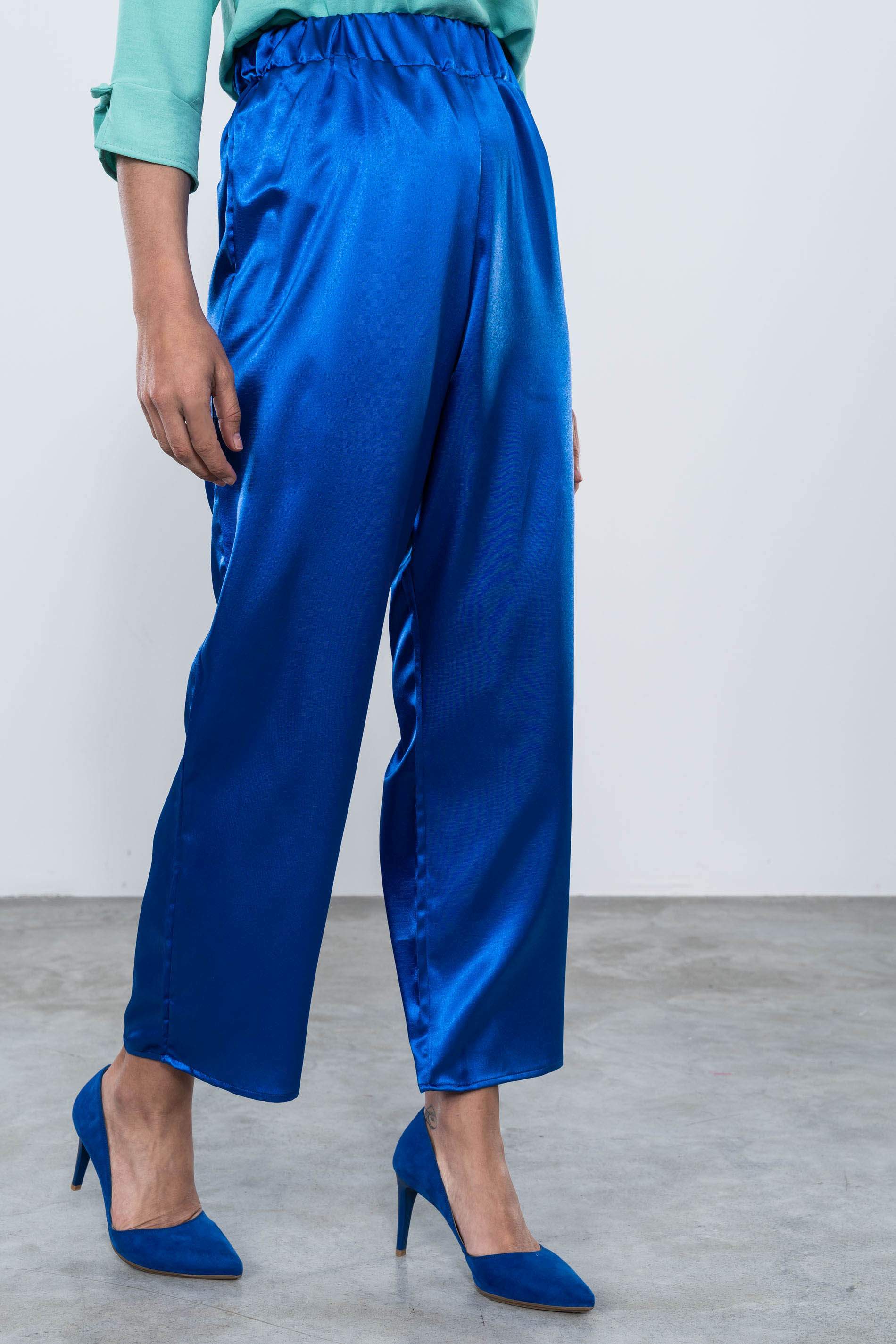 PANTALON ANCHO SATEN TINTA