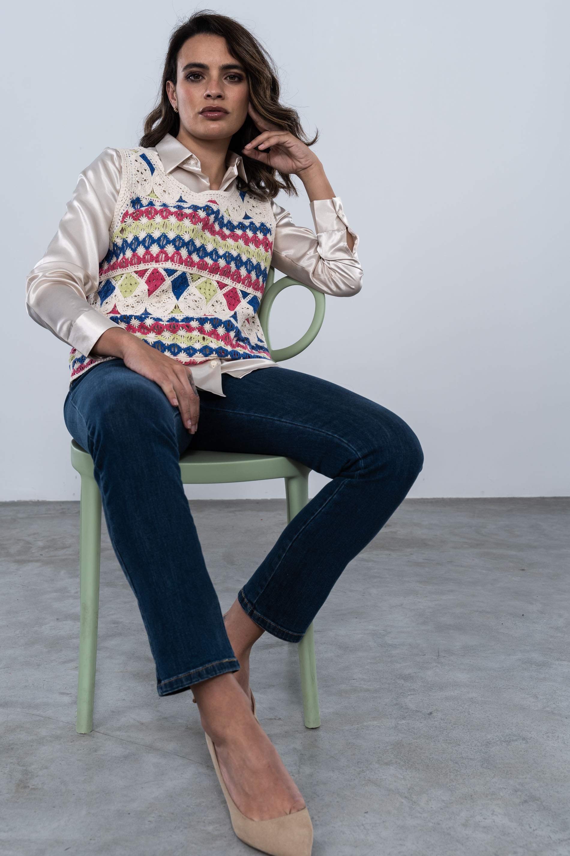 CAMISA SATINADA BOTONES