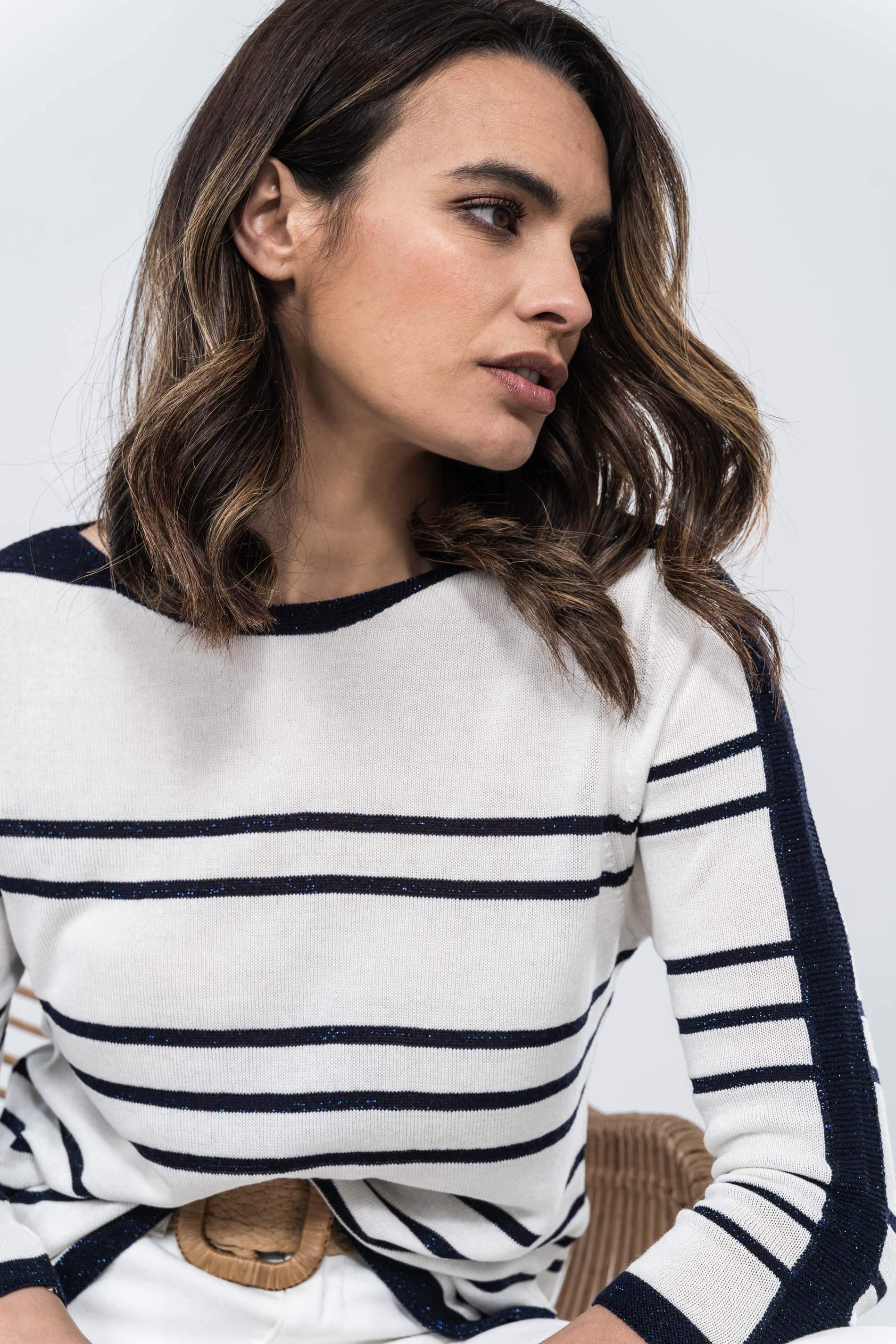 JERSEY RAYAS LUREX MARINO 