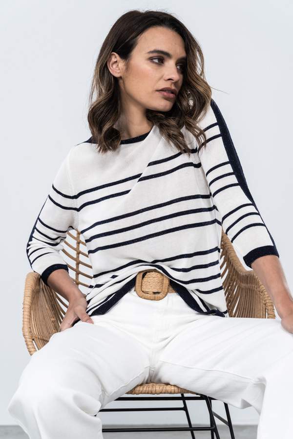 JERSEY RAYAS LUREX MARINO 