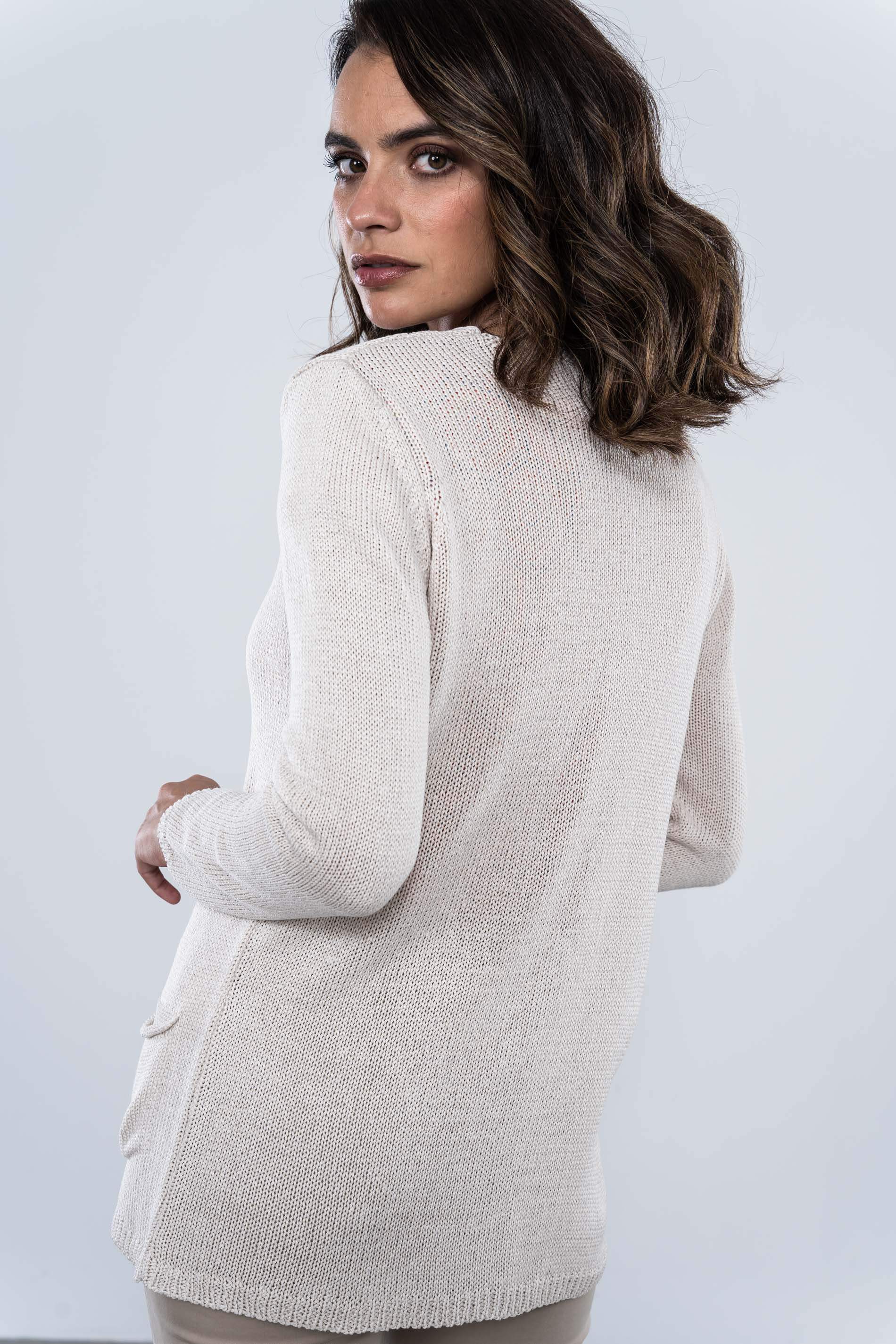 CHAQUETA CALADOS BOLSILLOS BEIGE