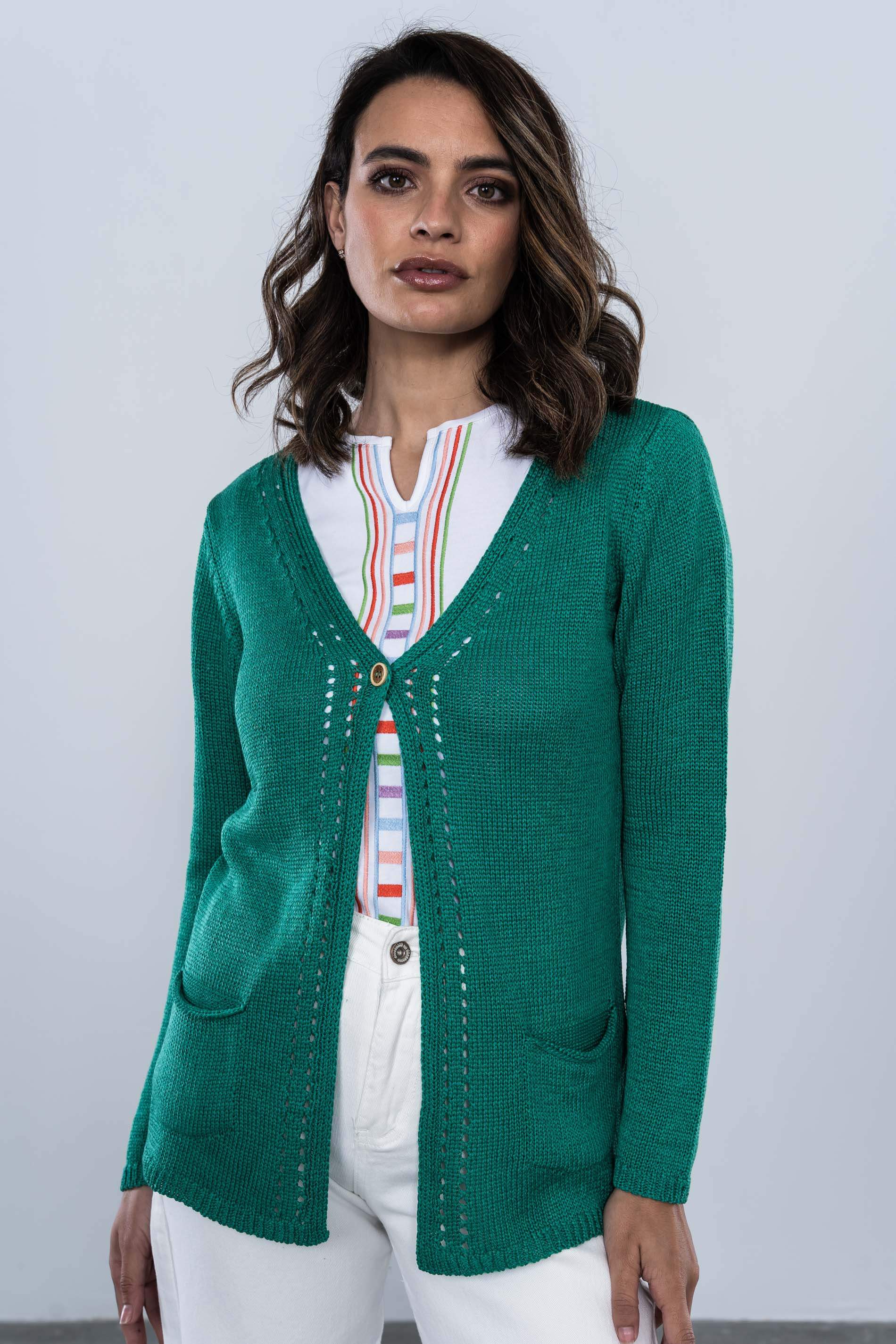 CHAQUETA CALADOS BOLSILLOS VERDE