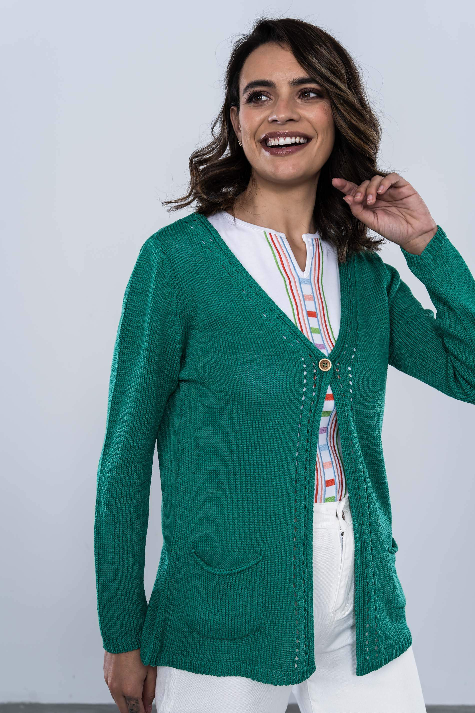 CHAQUETA CALADOS BOLSILLOS VERDE
