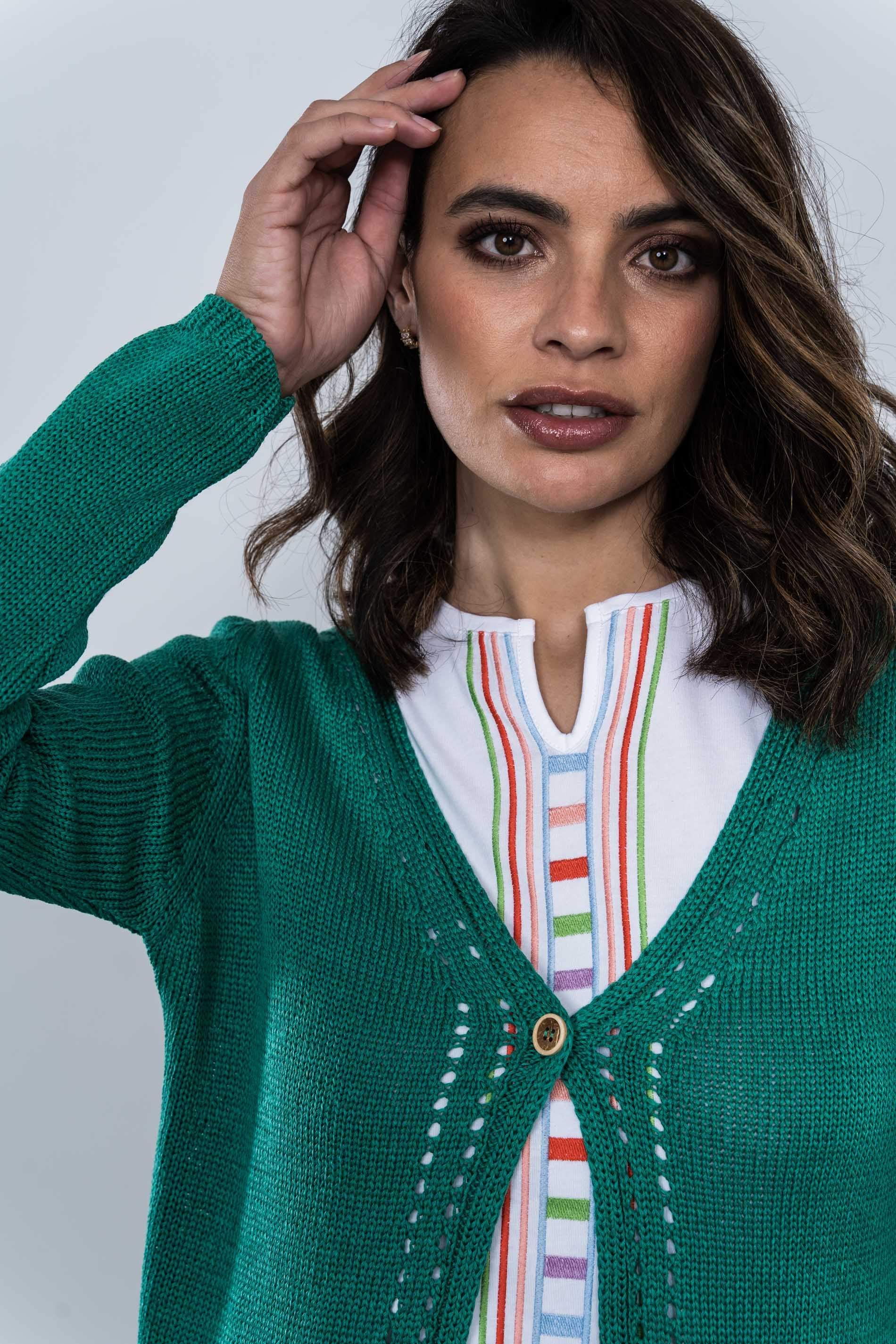 CHAQUETA CALADOS BOLSILLOS VERDE