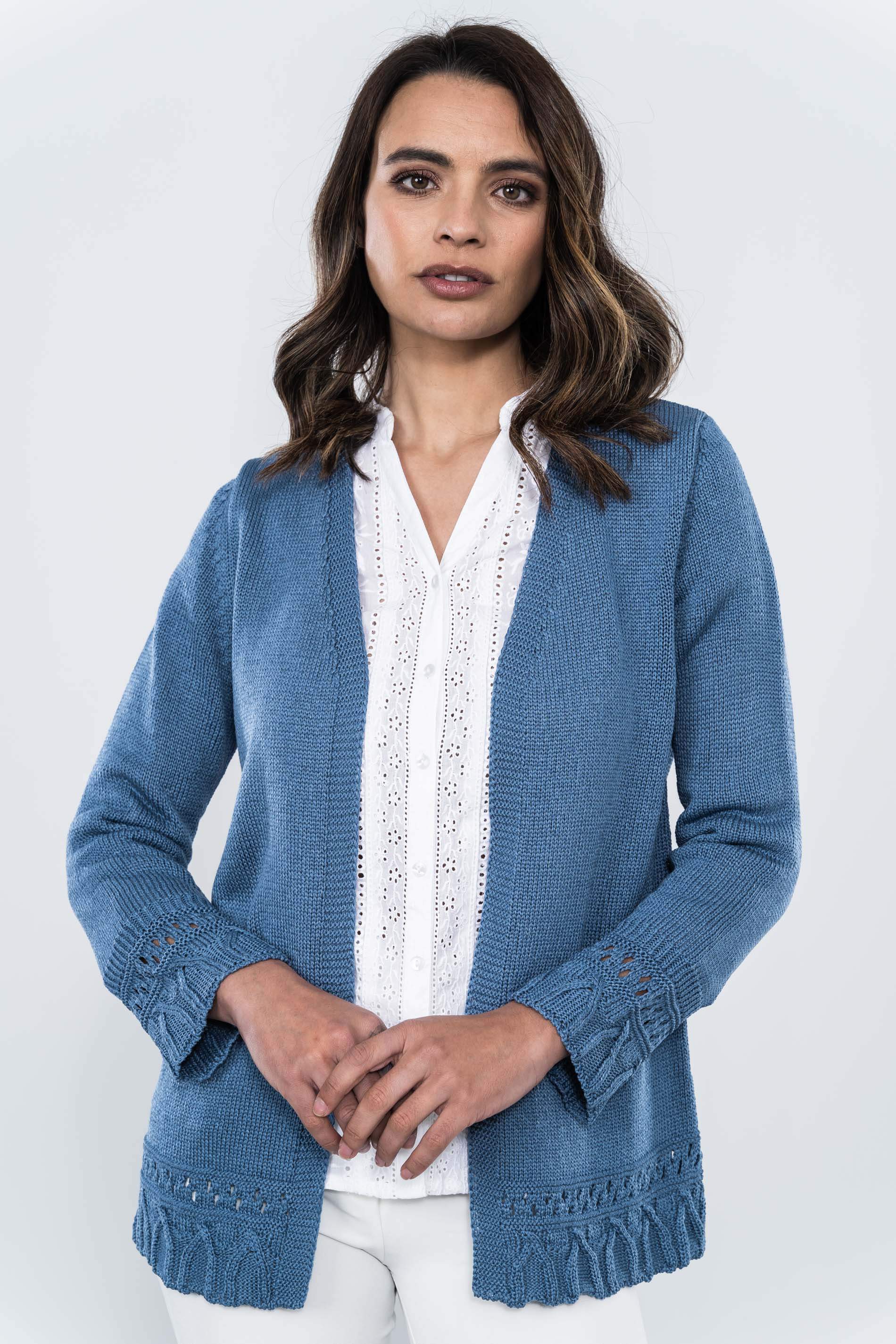 CHAQUETA DETALLES CENEFAS INDIGO