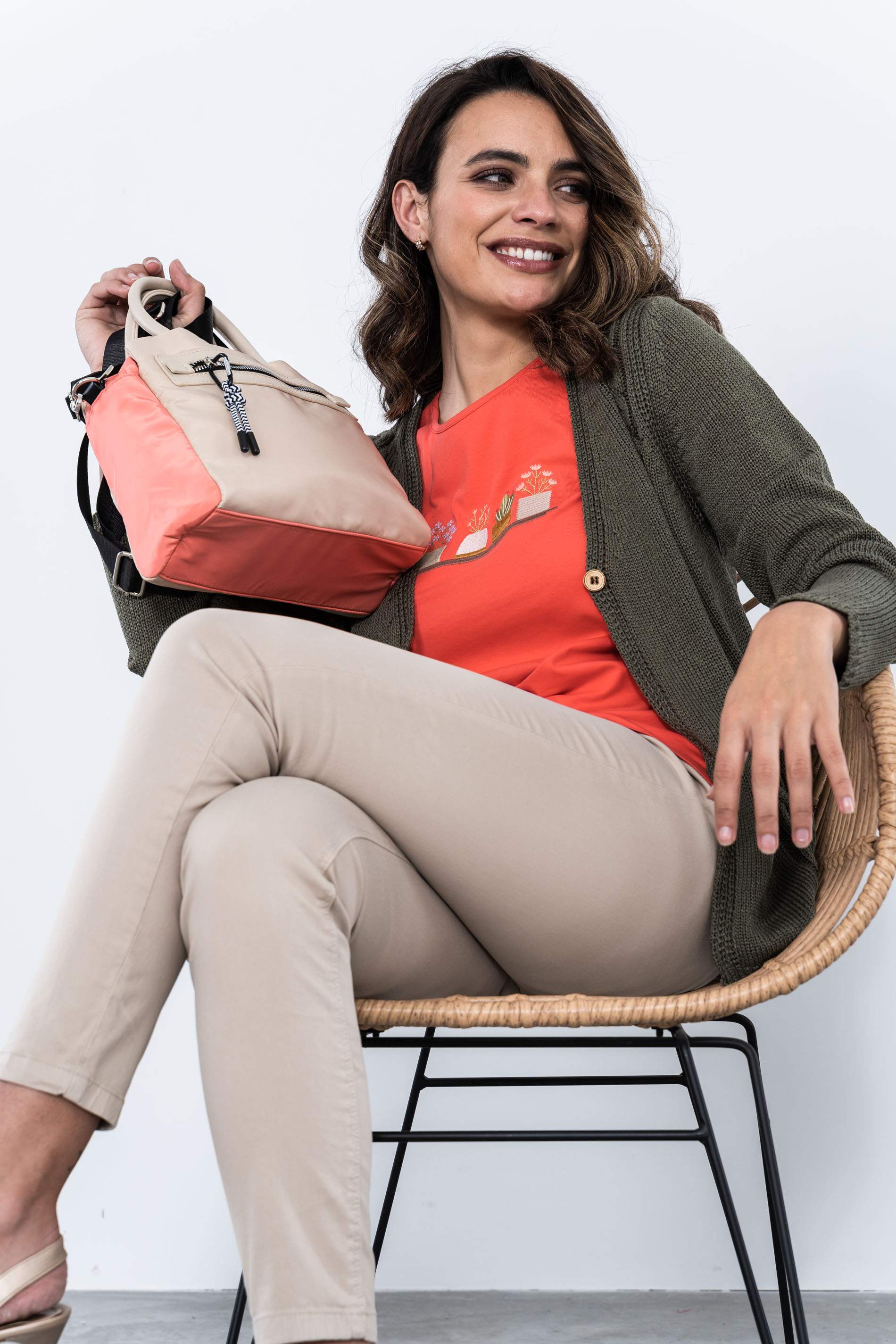CHAQUETA TRENZAS KAKI