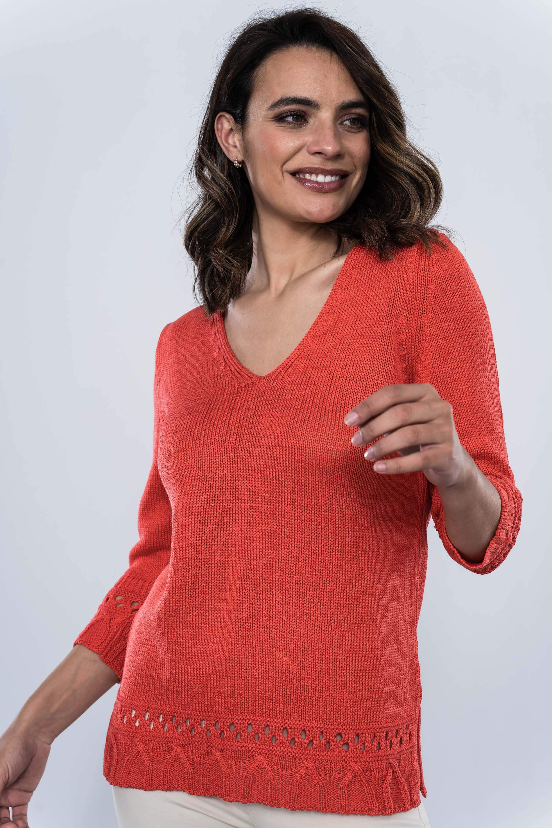 JERSEY DETALLE CENEFAS CORAL