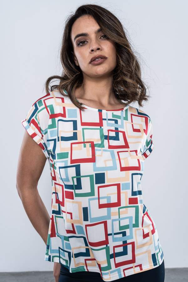 CAMISETA M/ VUELTA GEOMETRICA 