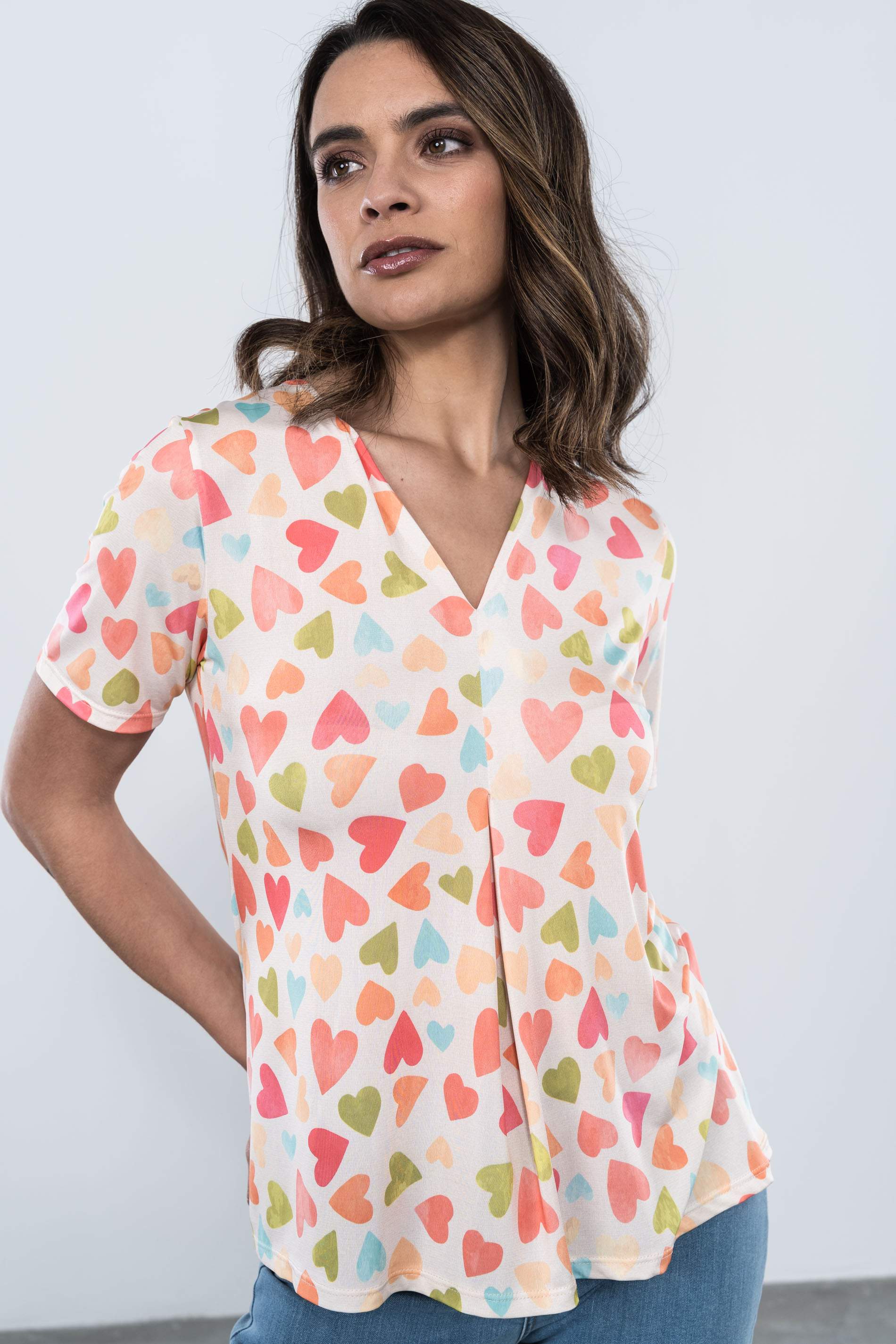 CAMISETA FUELLE CORAZONES MANGA CORTA