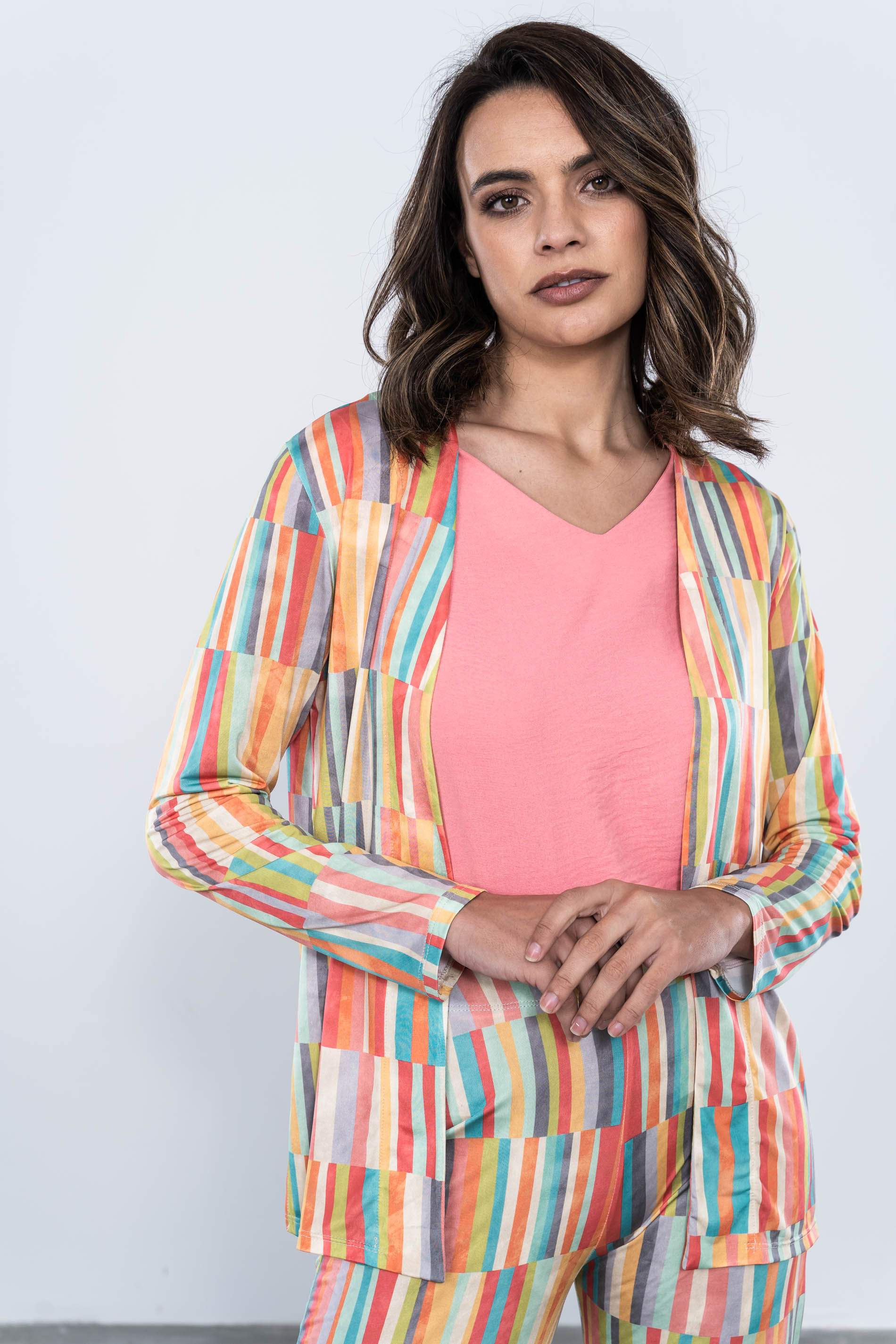 CHAQUETA GEOMETRICA RAYAS