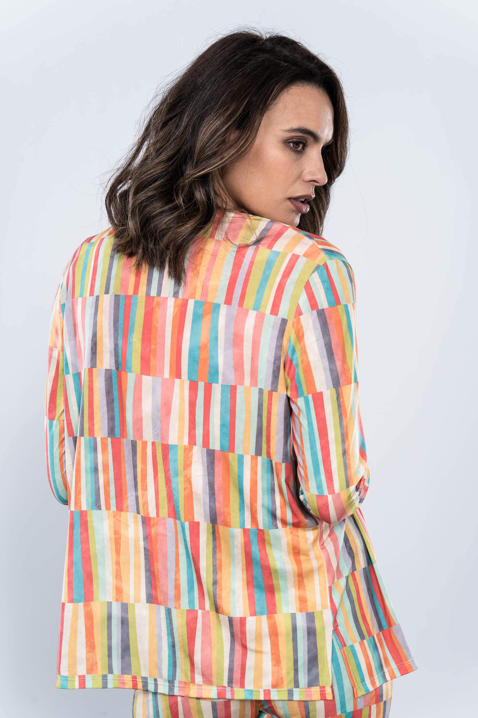 CHAQUETA GEOMETRICA RAYAS