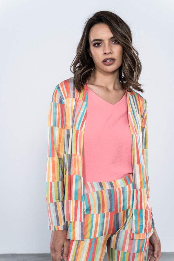 CHAQUETA GEOMETRICA RAYAS