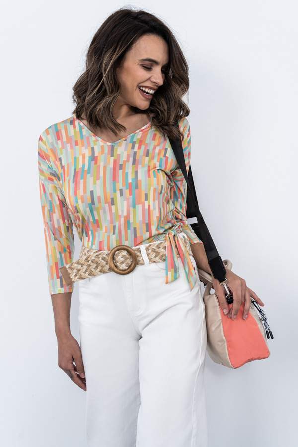 CAMISETA DETALLES NUDO COLORES MF