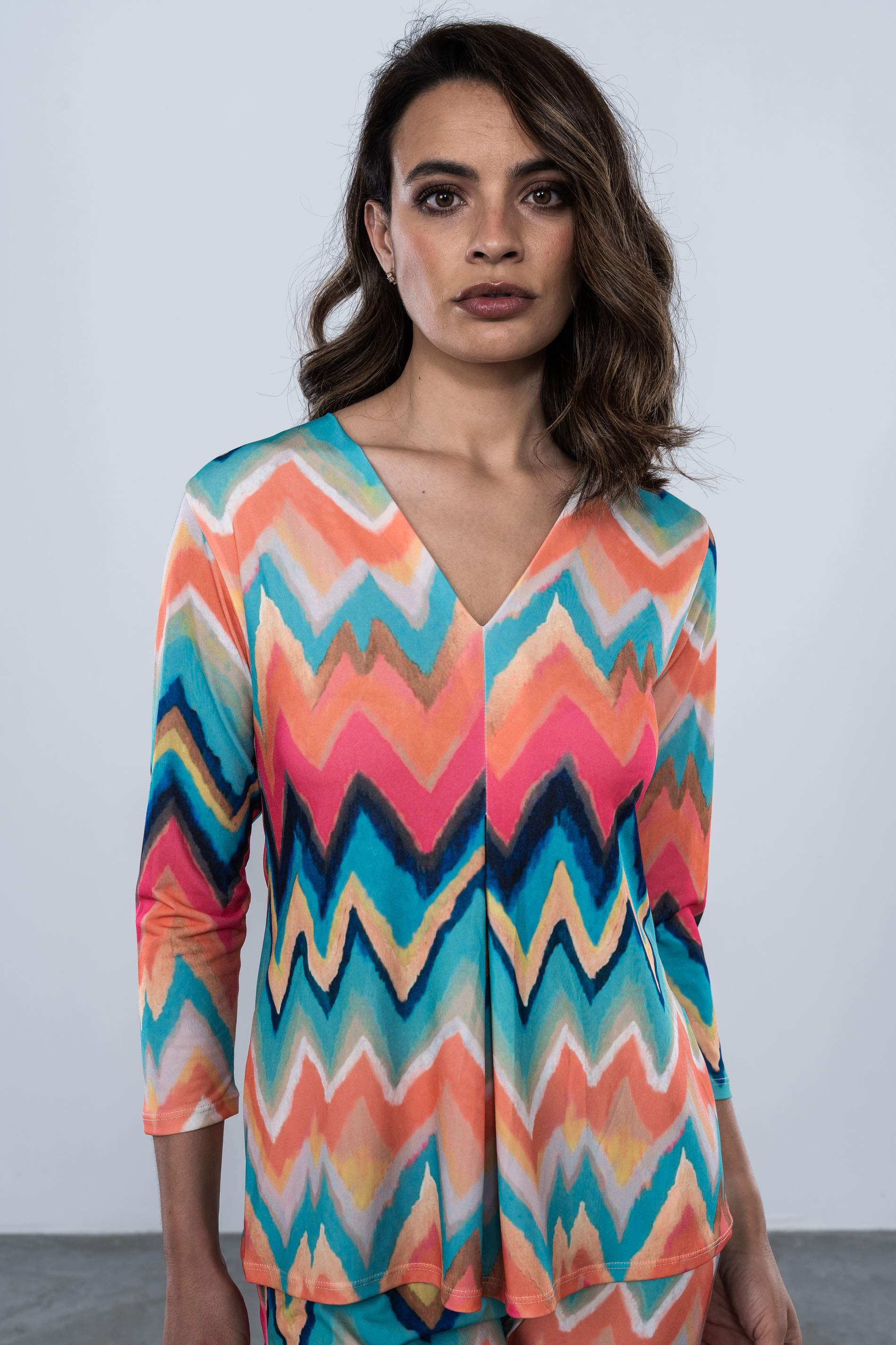 CAMISETA ZIG ZAG COLORES MANGA FRANCESA