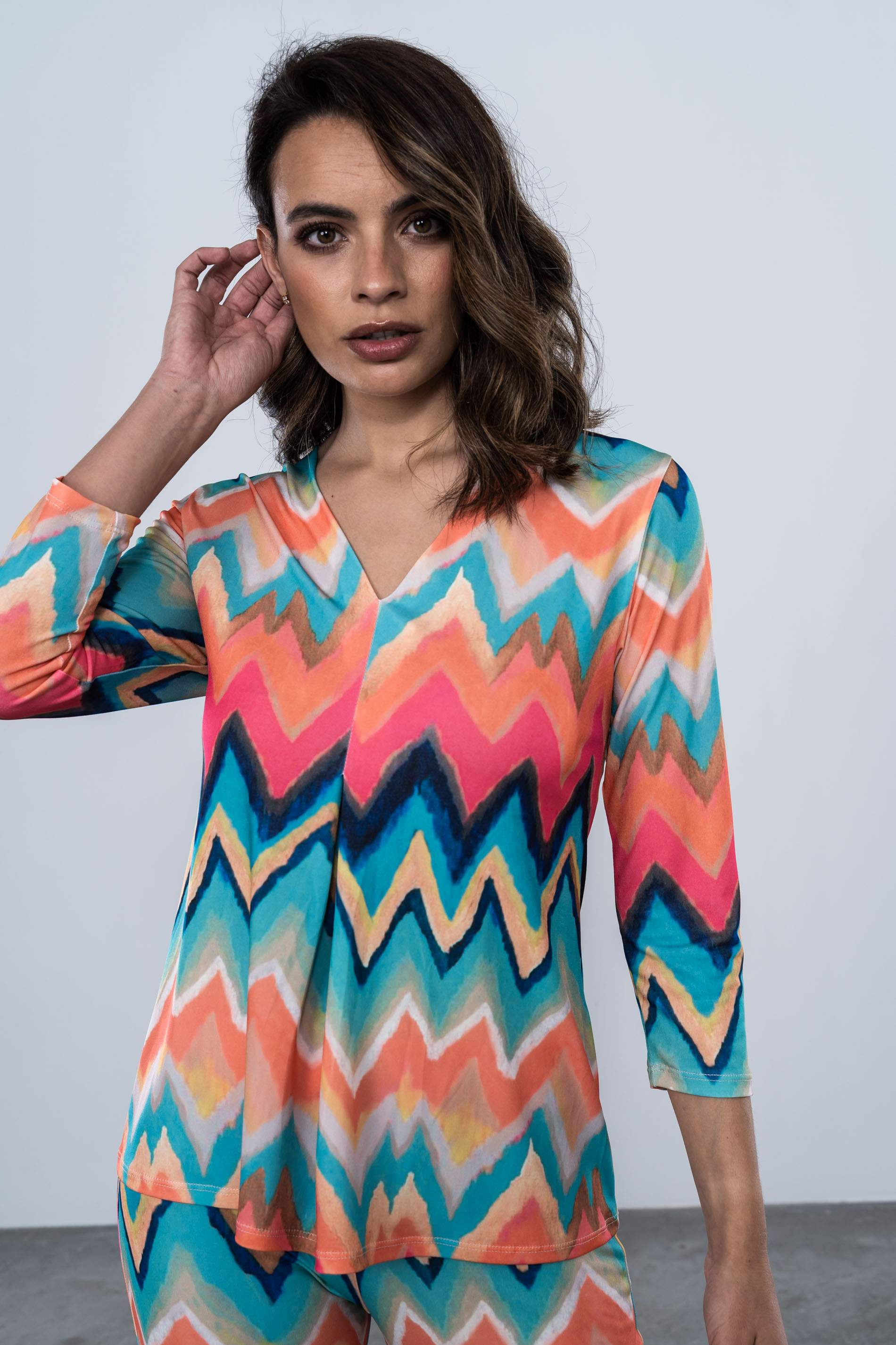 CAMISETA ZIG ZAG COLORES MANGA FRANCESA