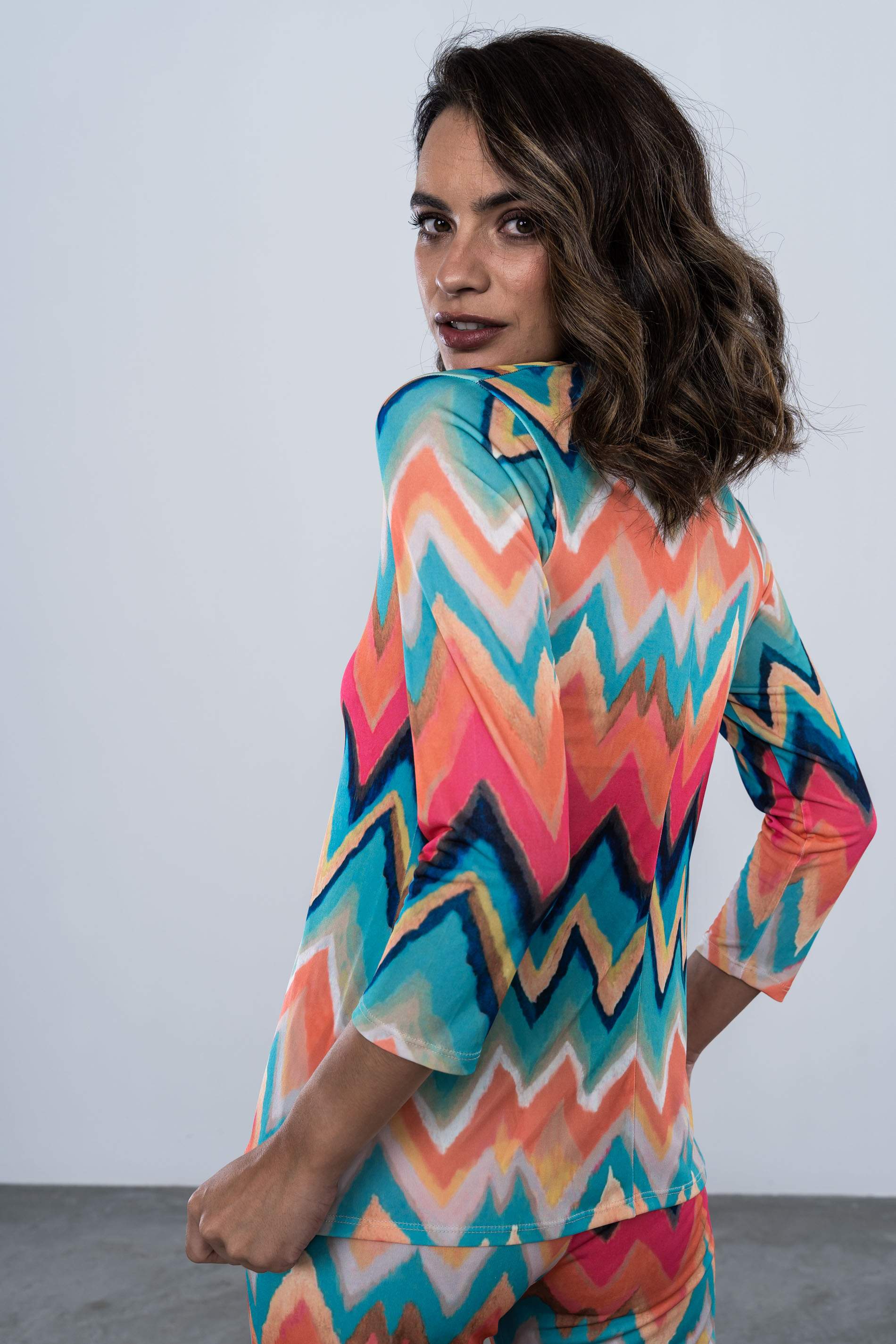 CAMISETA ZIG ZAG COLORES MANGA FRANCESA