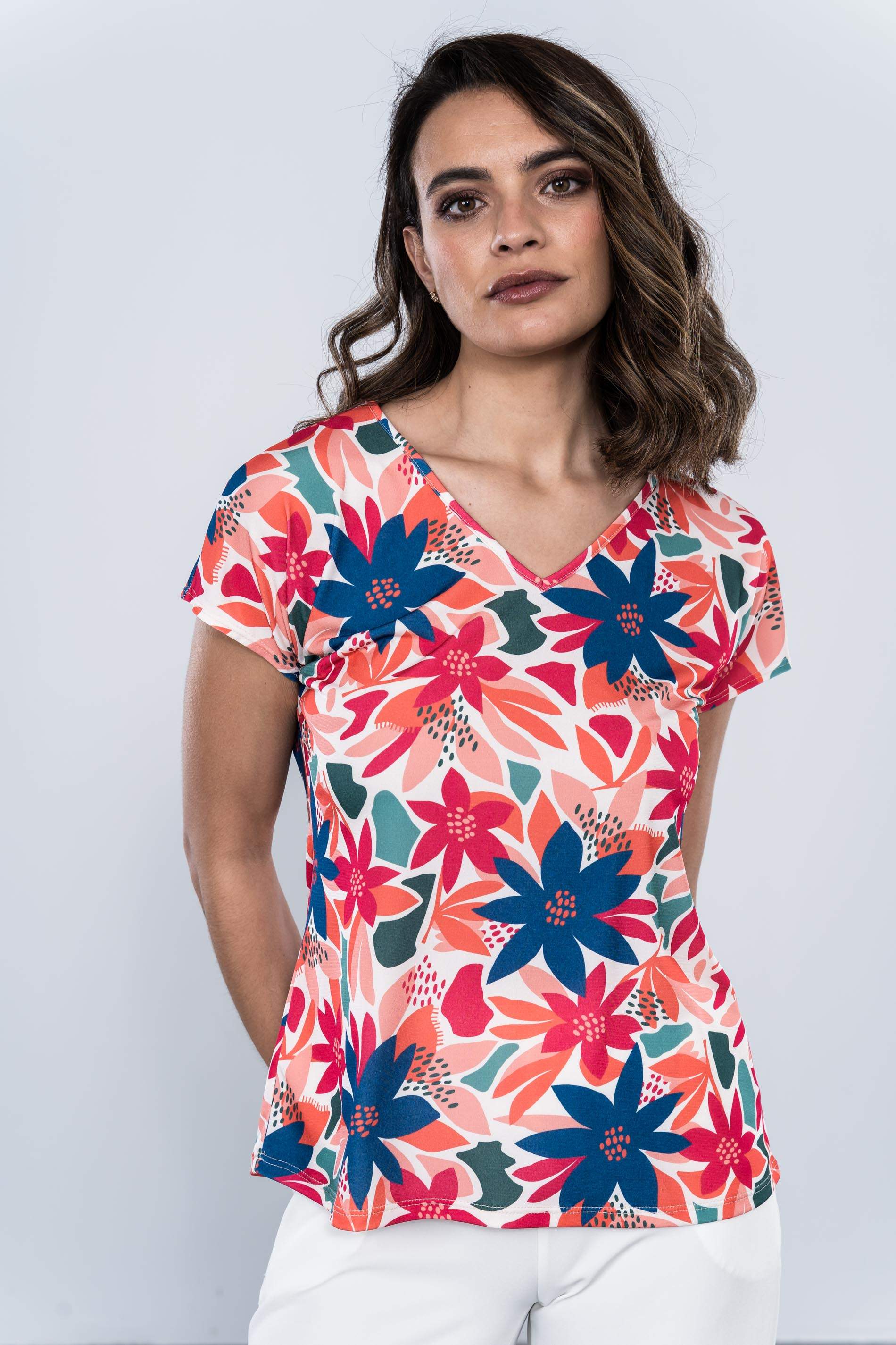 CAMISETA FLOR TOPITOS MANGA CORTA