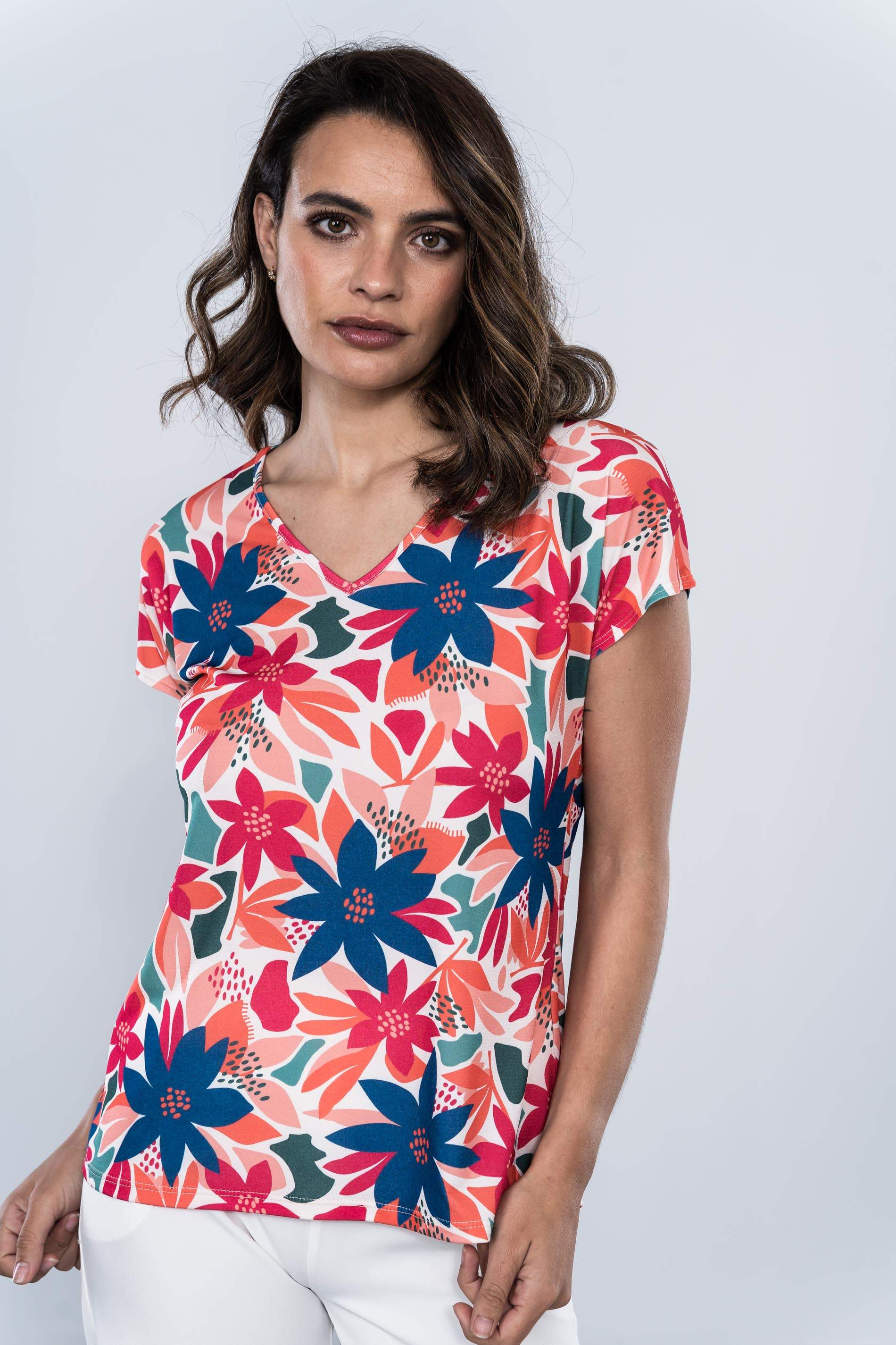 CAMISETA FLOR TOPITOS MANGA CORTA