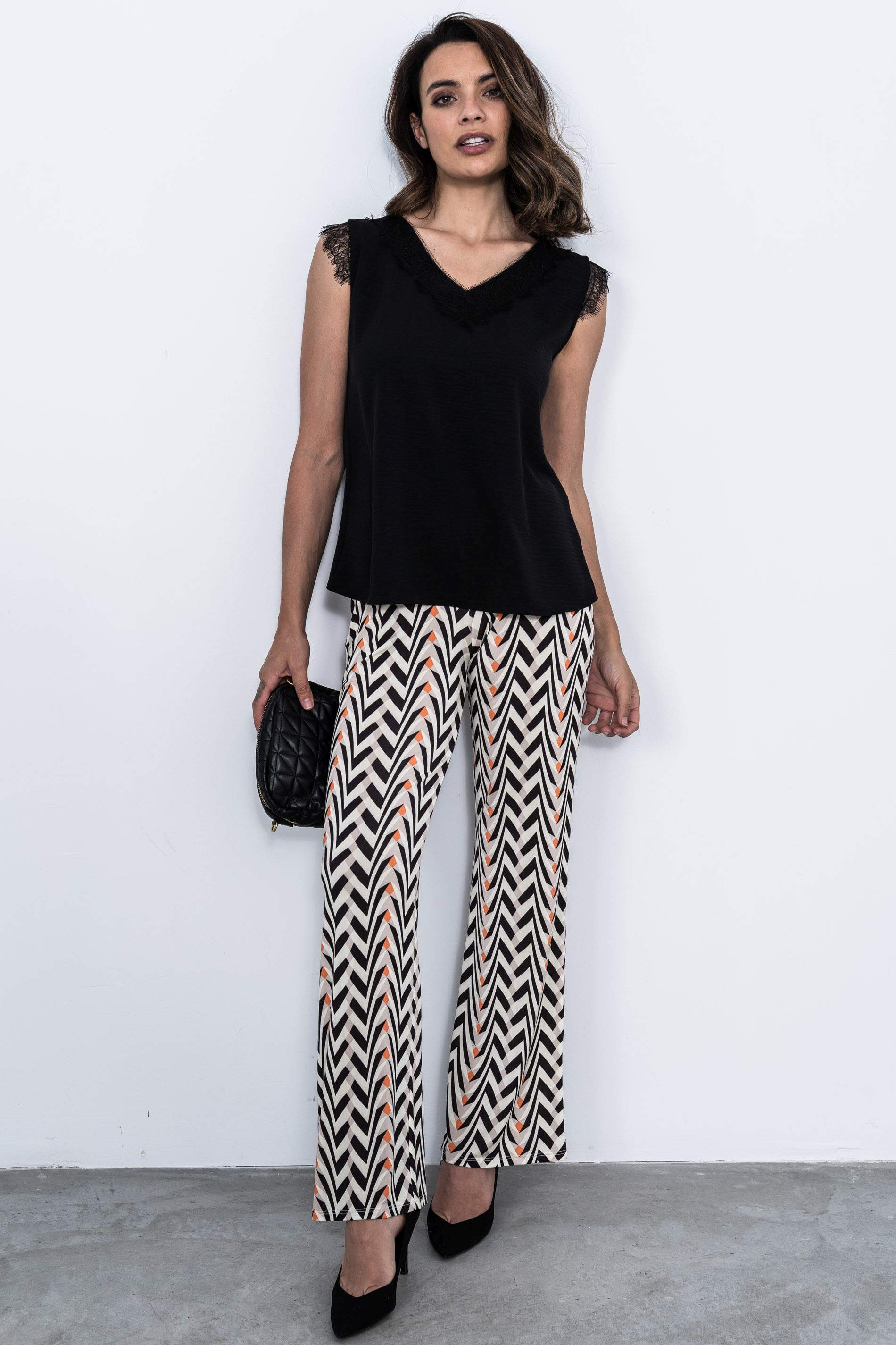 BLUSA COMBINADA ENCAJE NEGRO