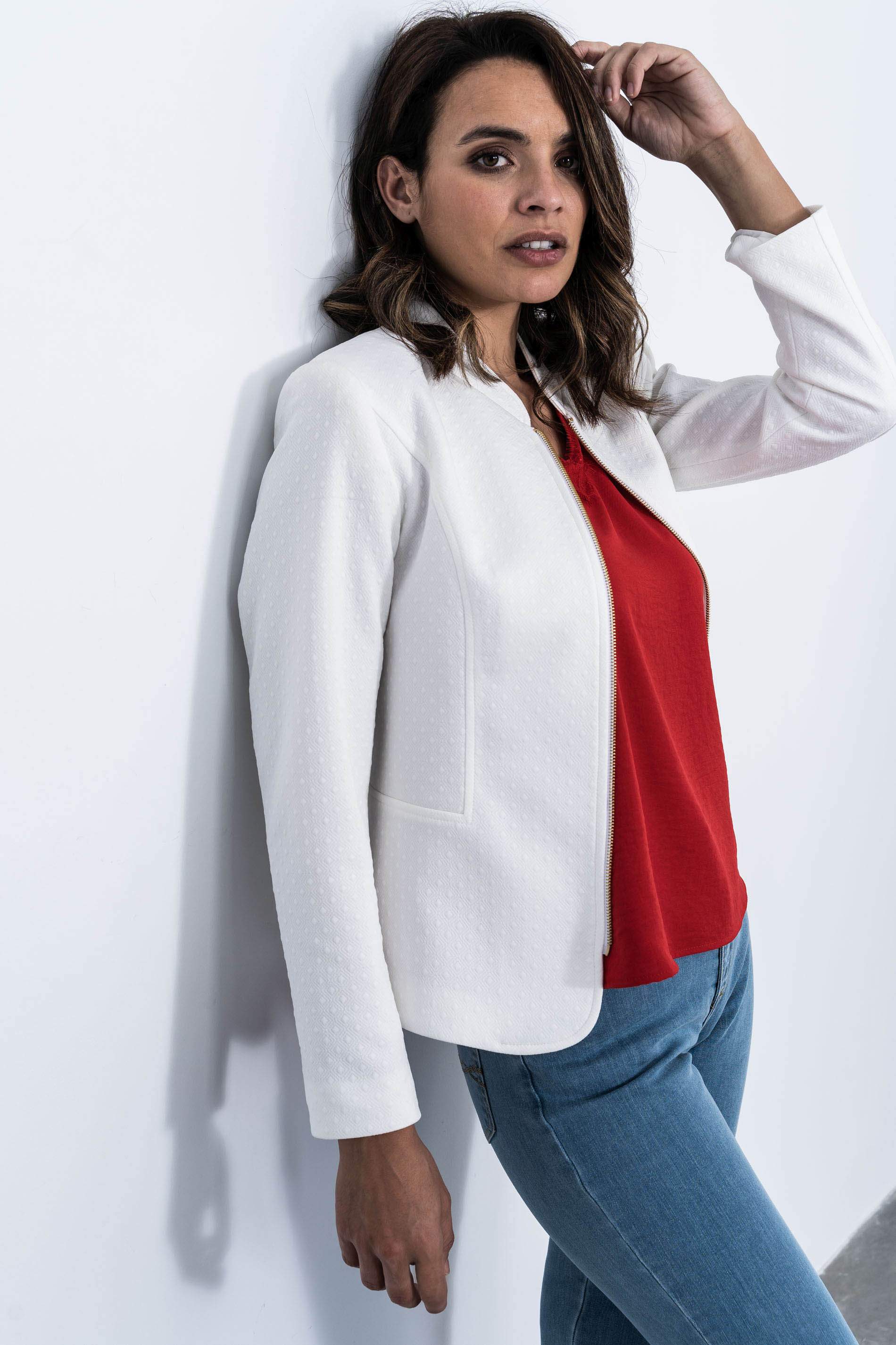 BLUSA COMBINADA ENCAJE ROJO