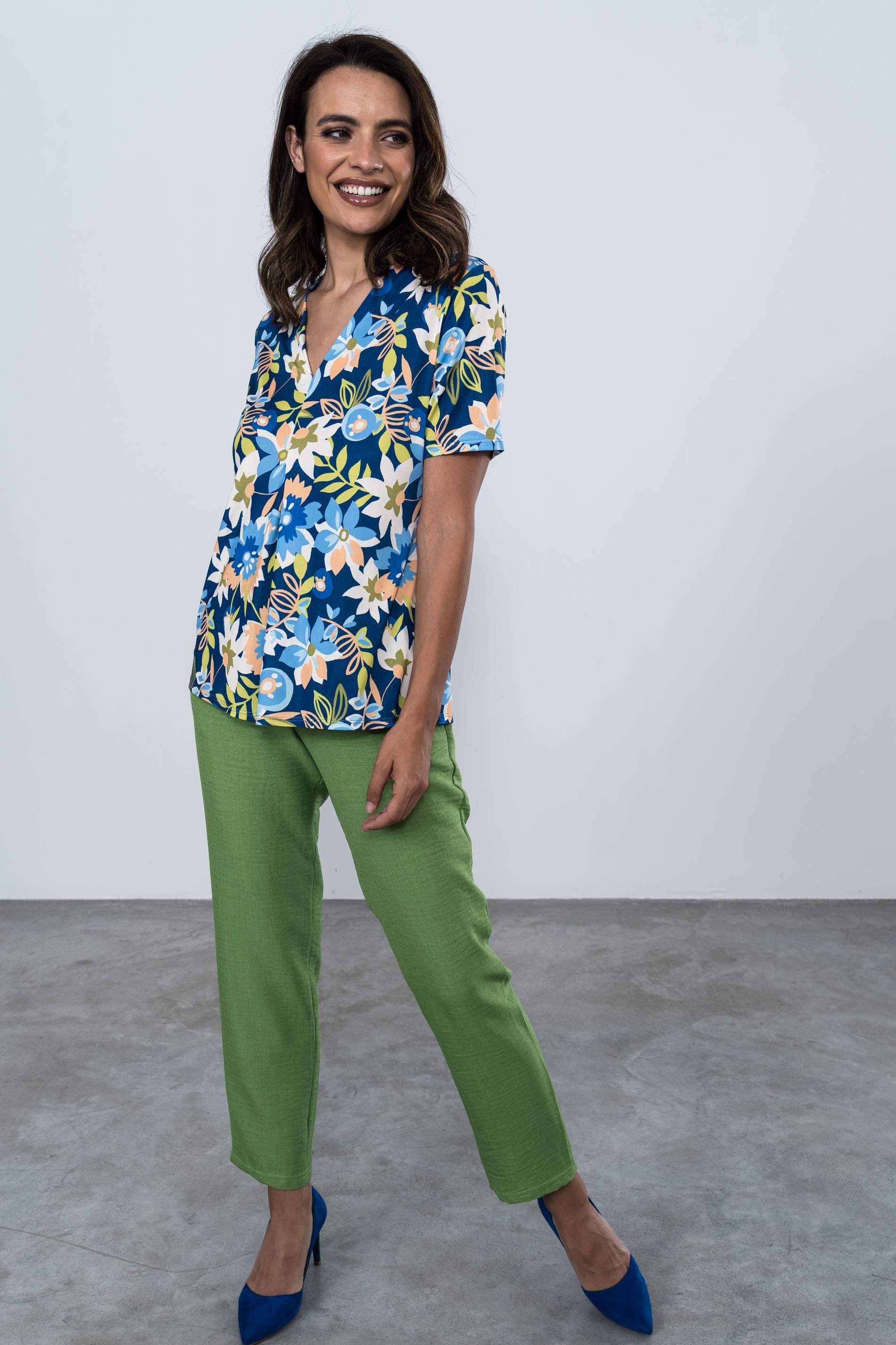 CAMISETA FLORAL FUELLE MANGA CORTA