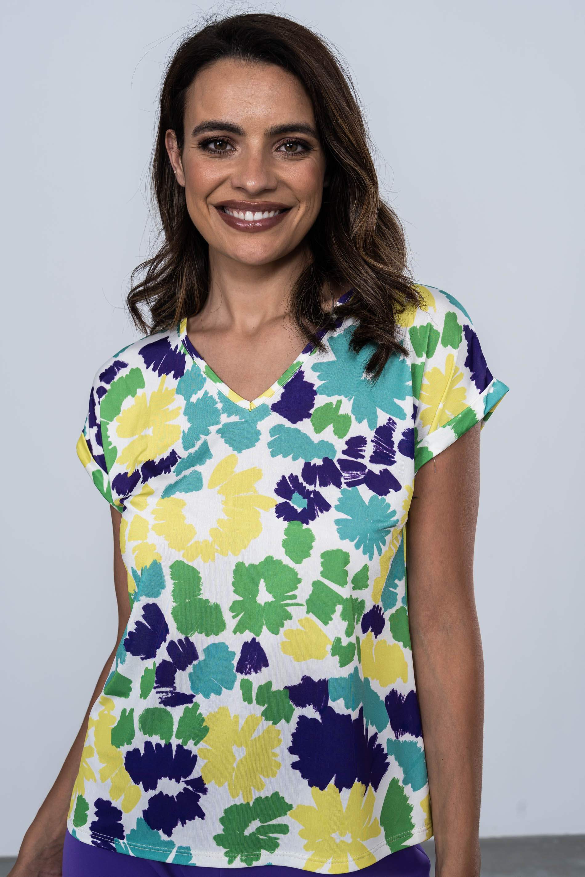 CAMISETA FLOR PINCELADAS