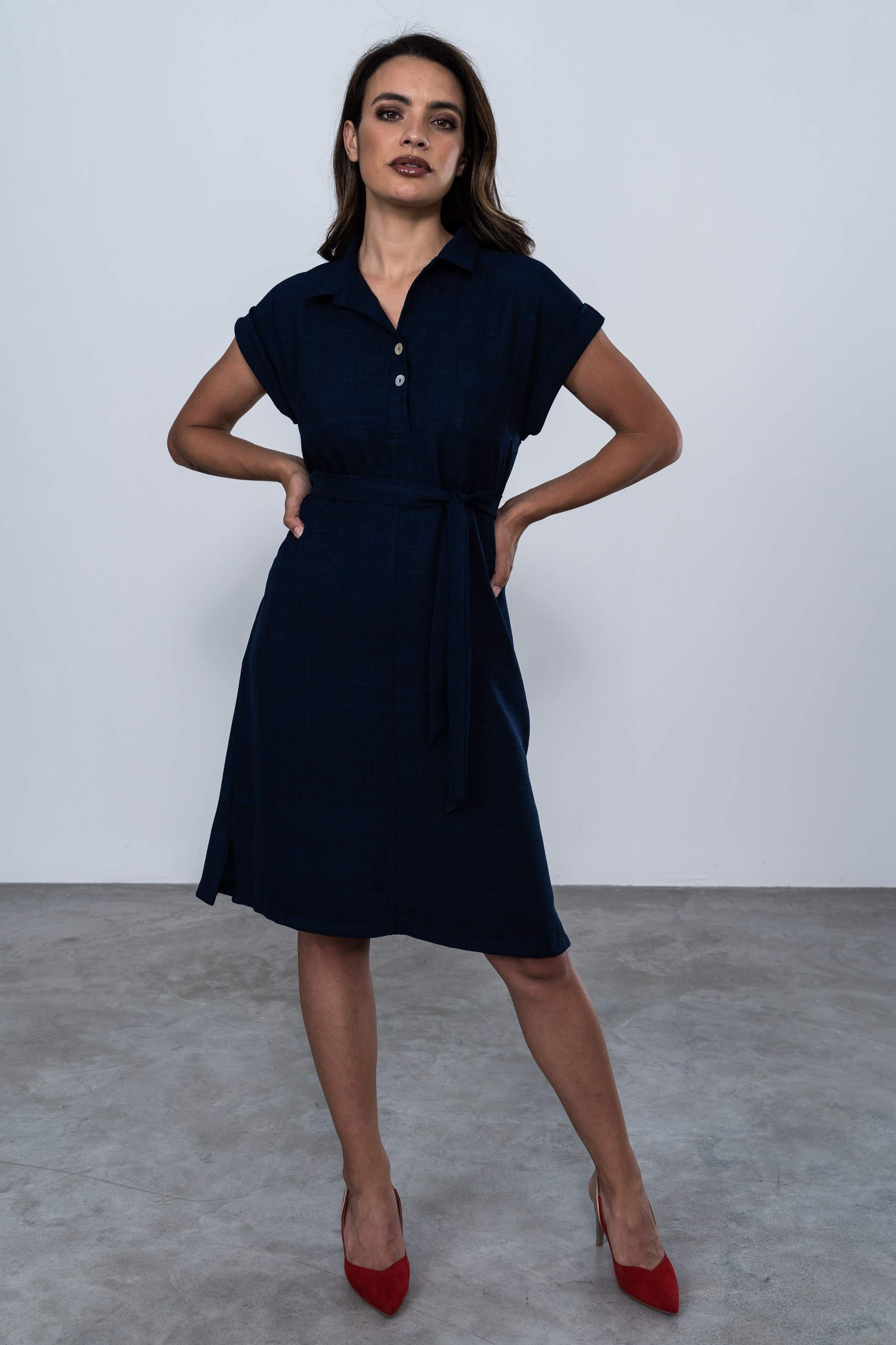 VESTIDO TIPO POLO BOLSILLO MARINO