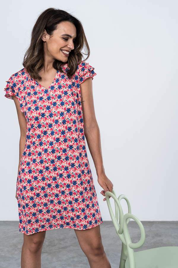 VESTIDO PUNTO MANGA VOLANTITOS