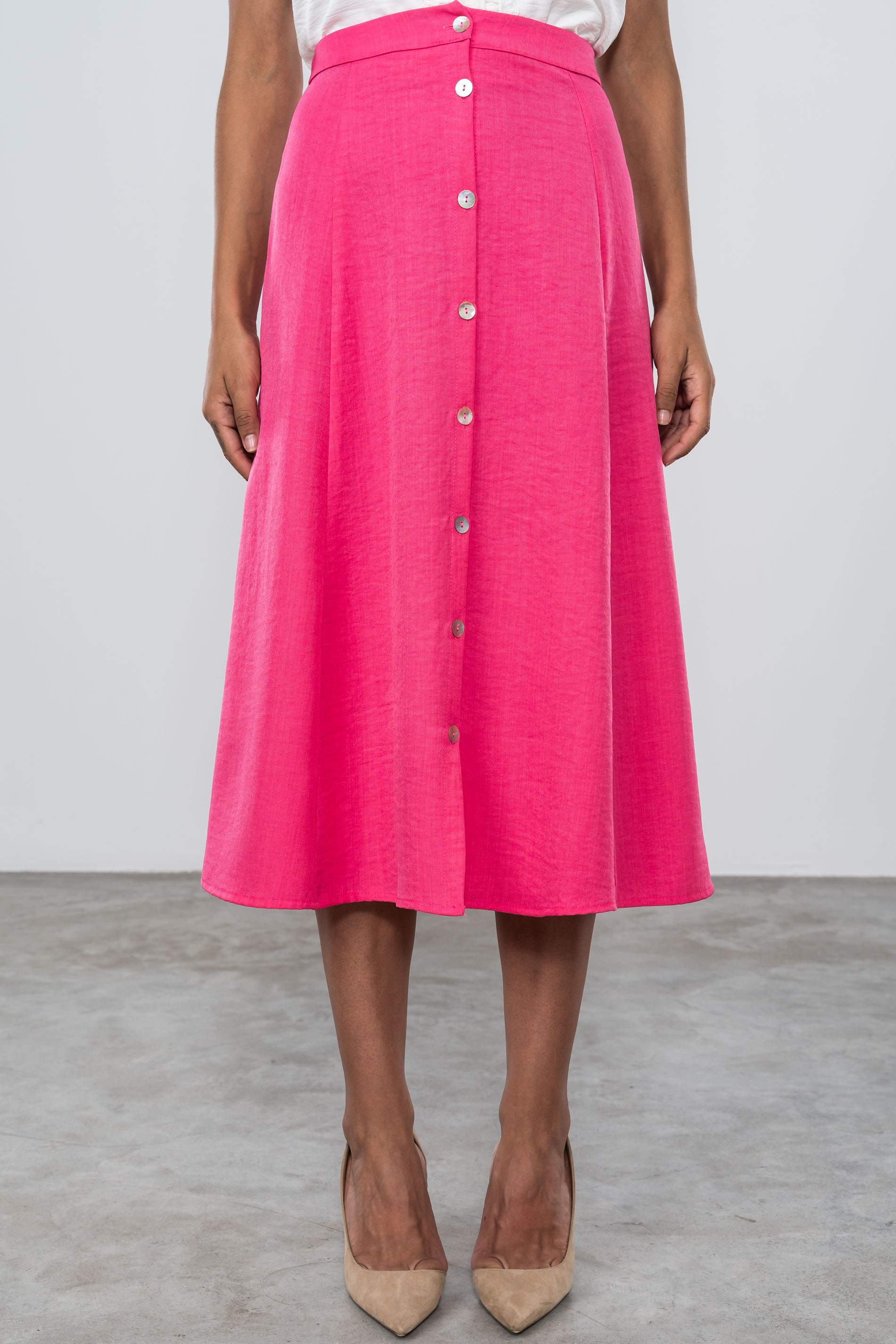 FALDA ENVASE BOTONES FUCSIA