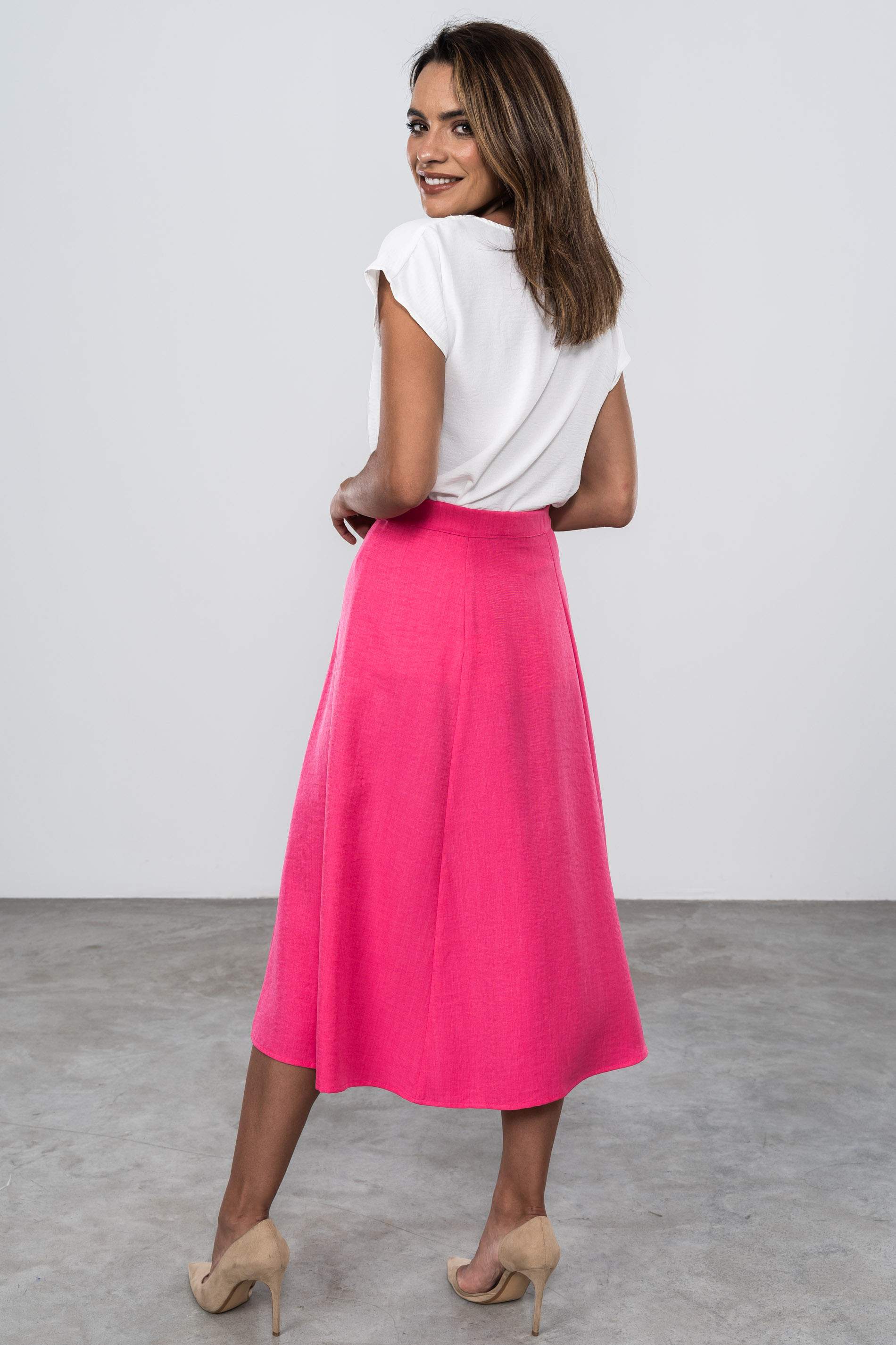 FALDA ENVASE BOTONES FUCSIA