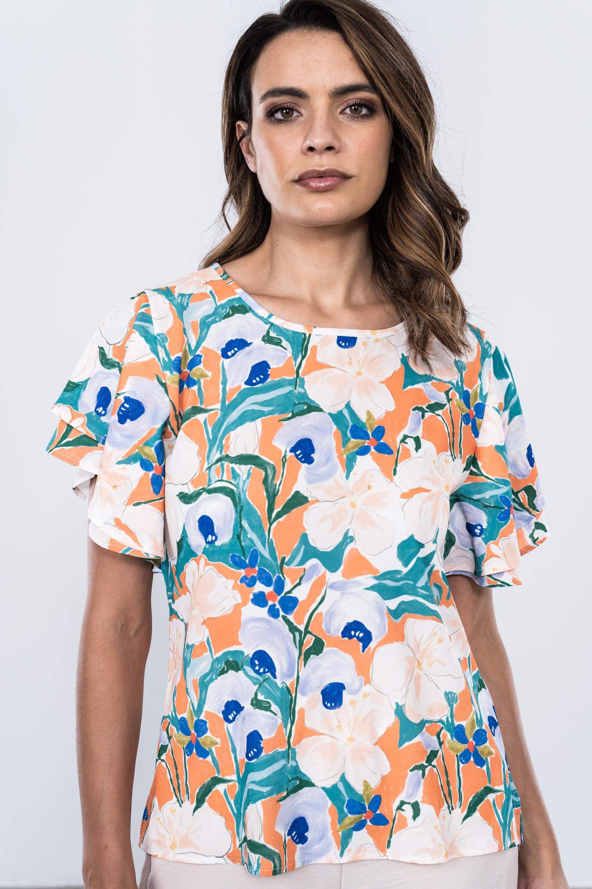 BLUSA MANGA CAPAS FLORAL