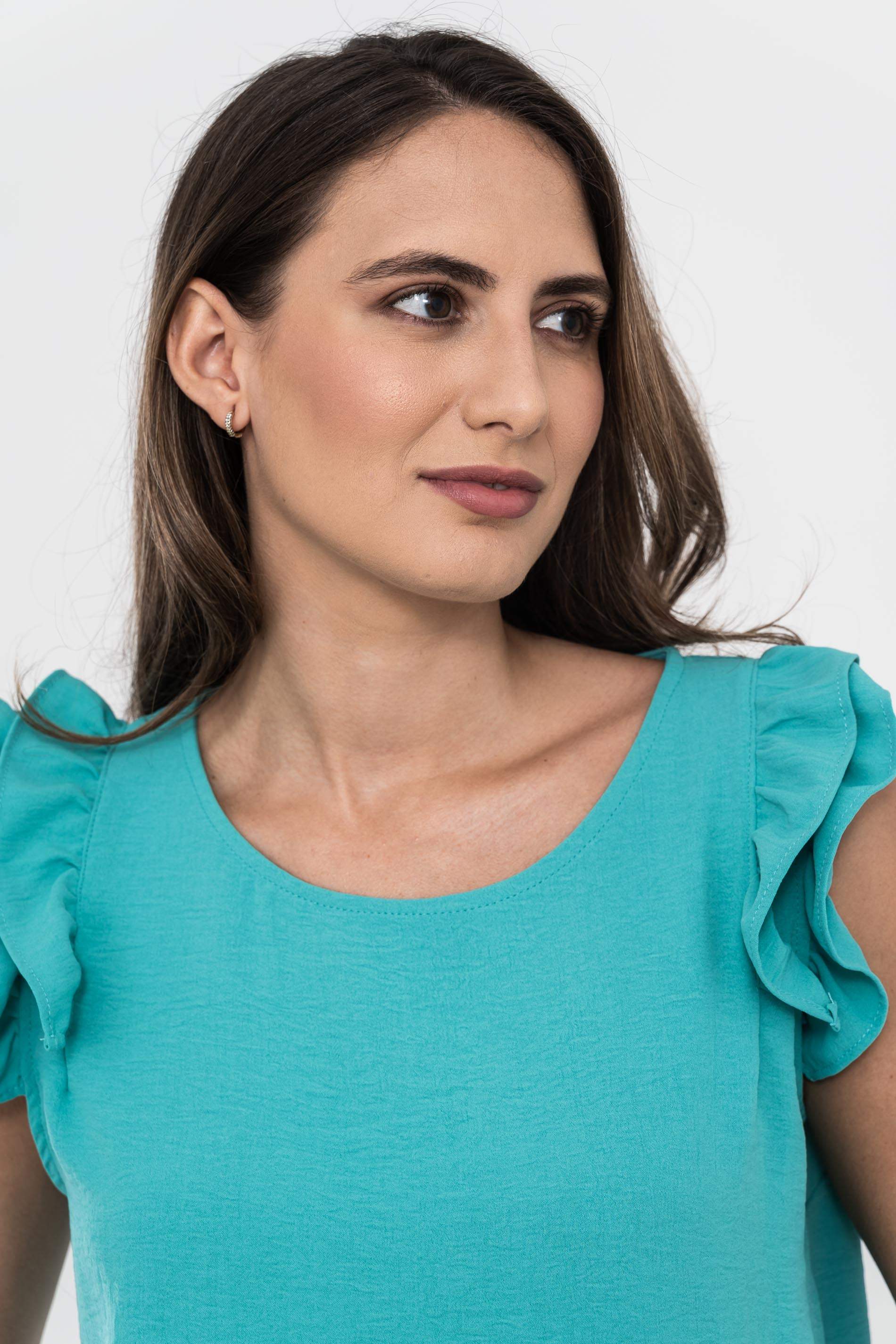 BLUSA M SISA DOBLE VOLANTE CUEL REDON AGUA