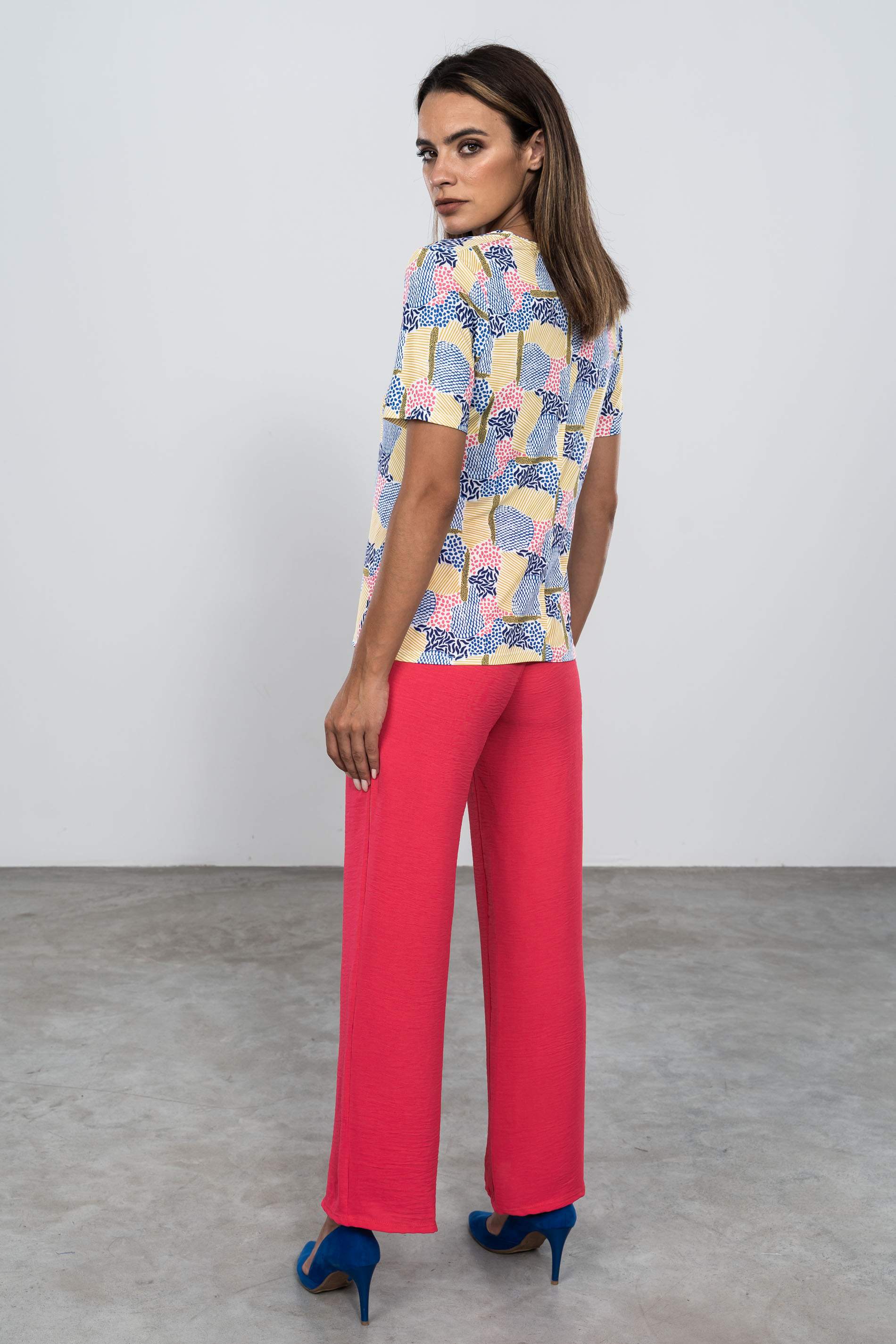 PANTALON FLUIDO GOMA FRESA.